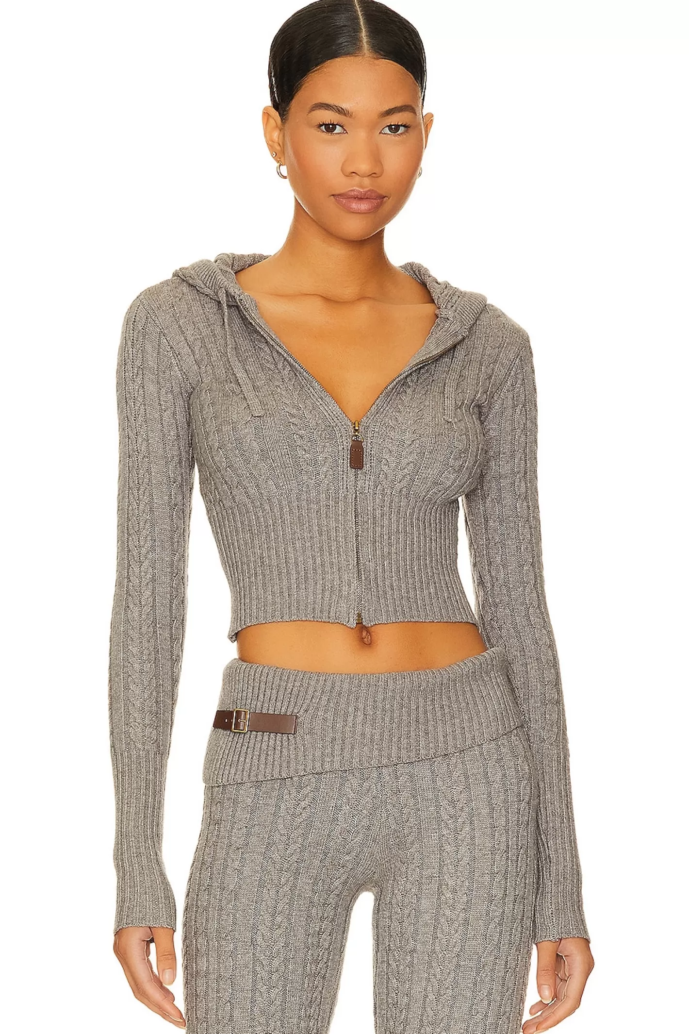 Aimee Cable Knit Hoodie>Frankies Bikinis Sale