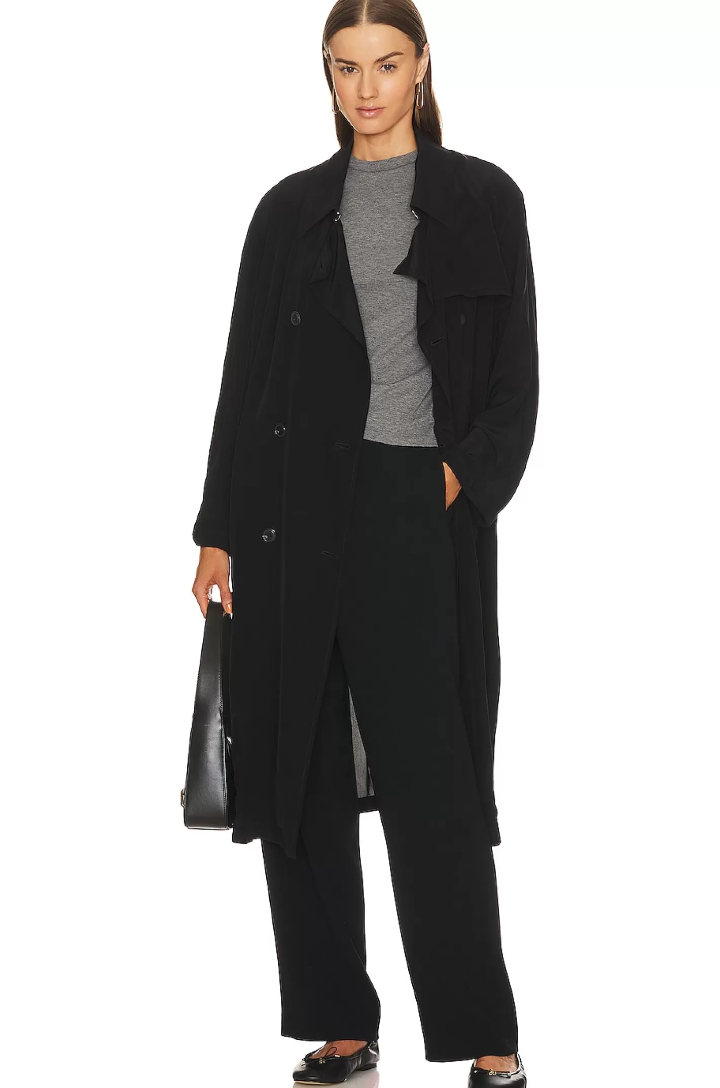 Airy Double Breasted Trench Coat>Theory Cheap