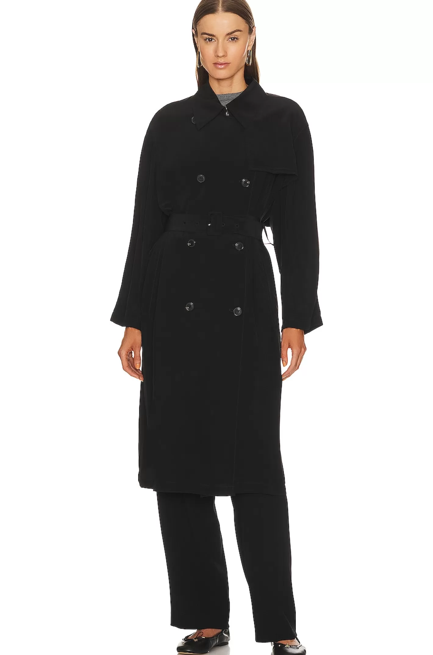 Airy Double Breasted Trench Coat>Theory Cheap