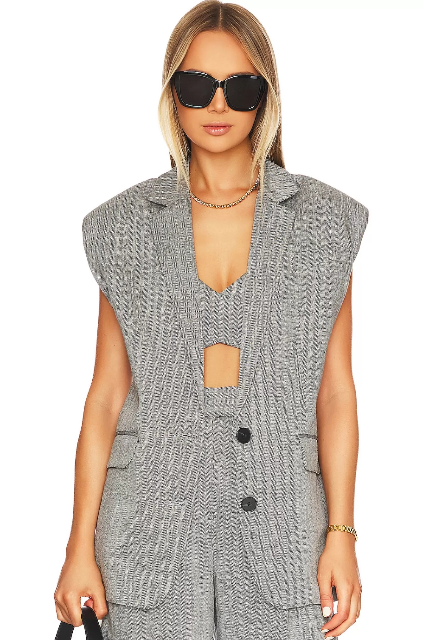 Amanda Sleeveless Tailored Blazer>Shona Joy Best