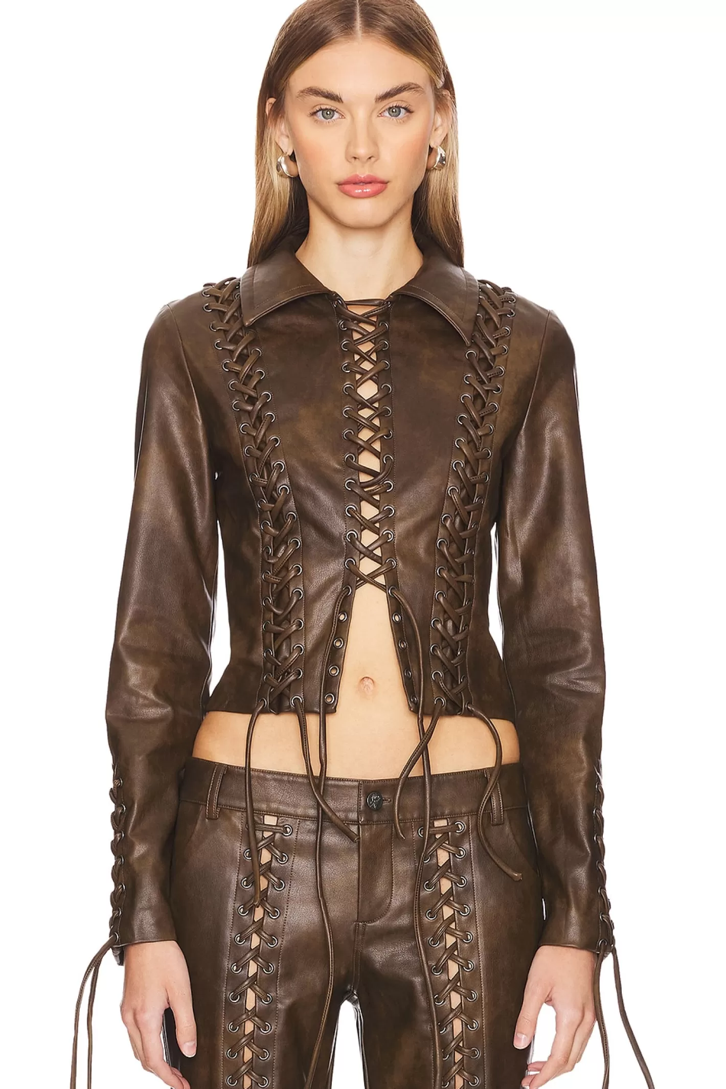 Amantilla Faux Leather Jacket>LOBA Online