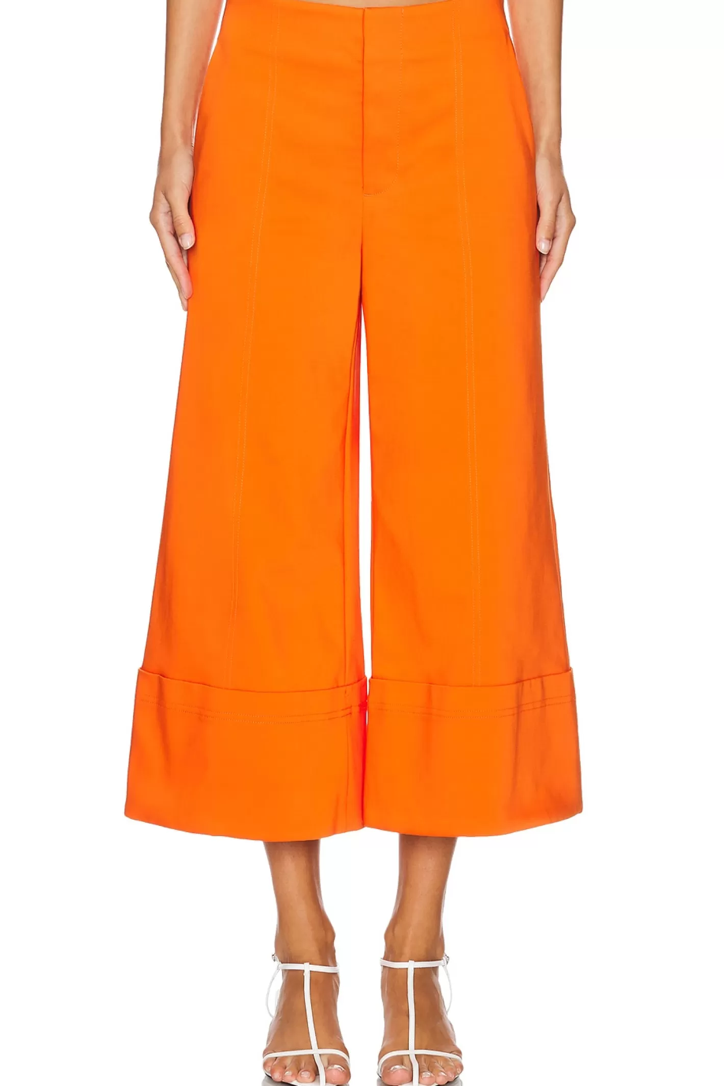 Andra High Rise Wide Leg Cropped Cuff Pant>Alice + Olivia New