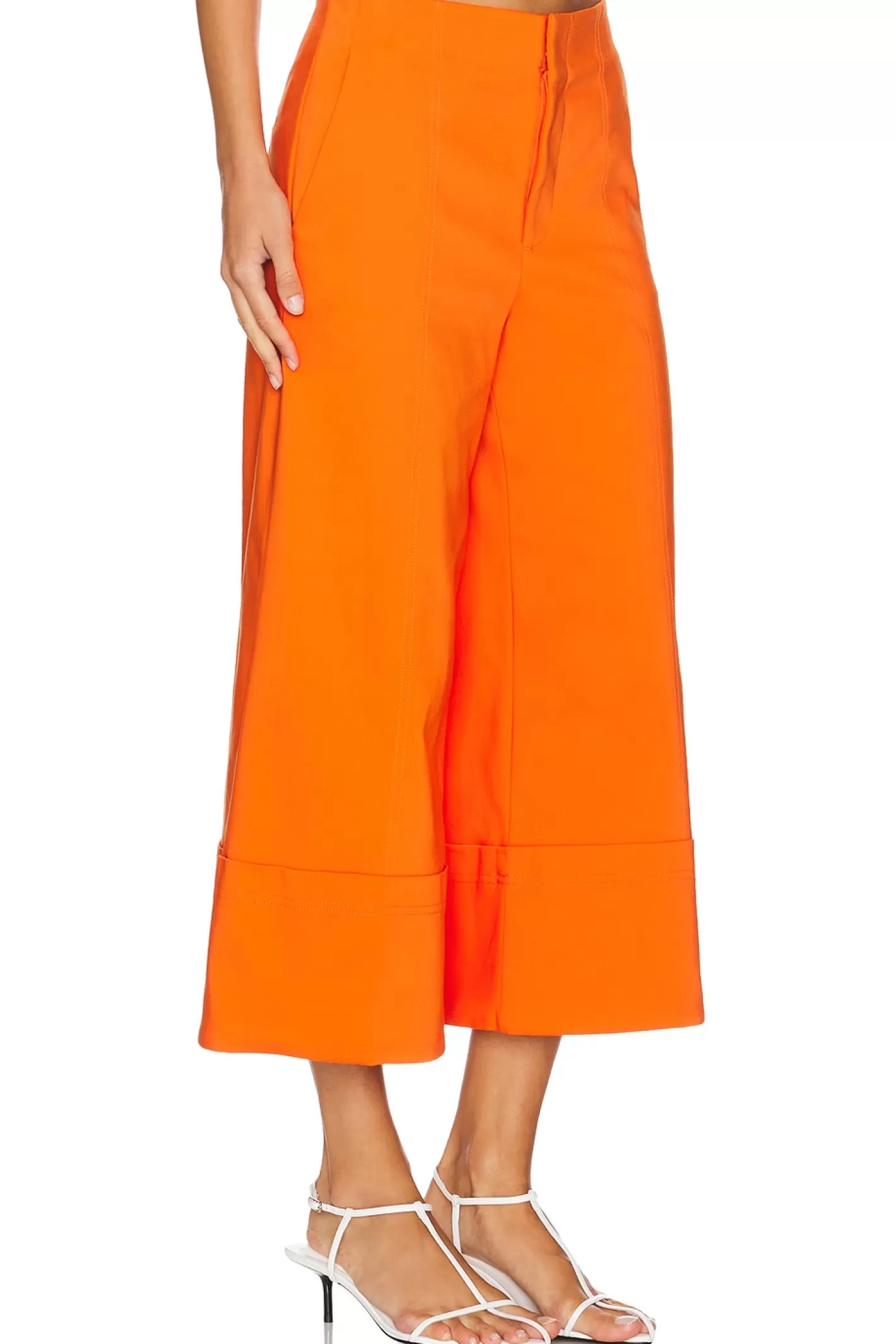 Andra High Rise Wide Leg Cropped Cuff Pant>Alice + Olivia New