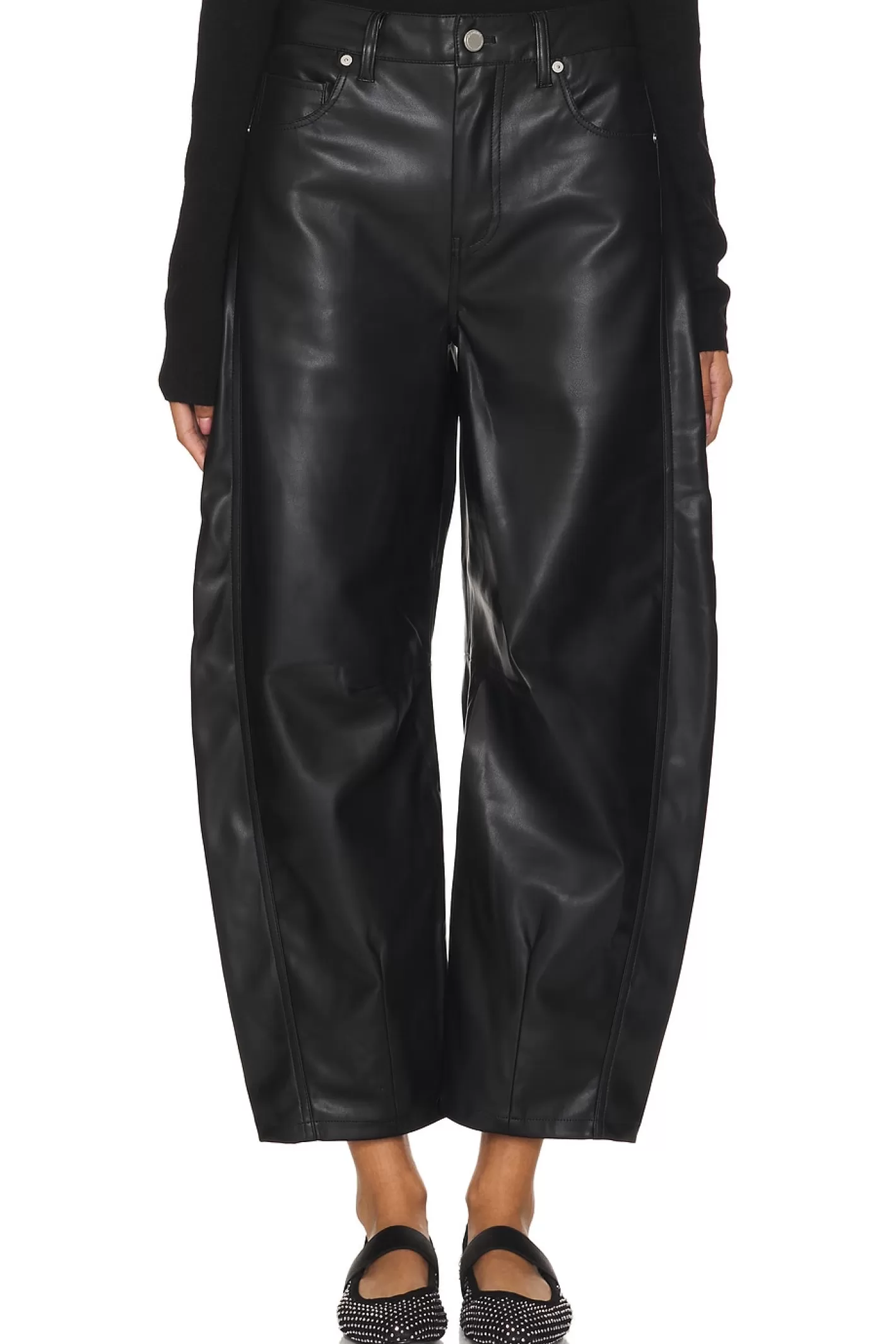 Barrel Leg Faux Leather Pant>BLANKNYC Outlet