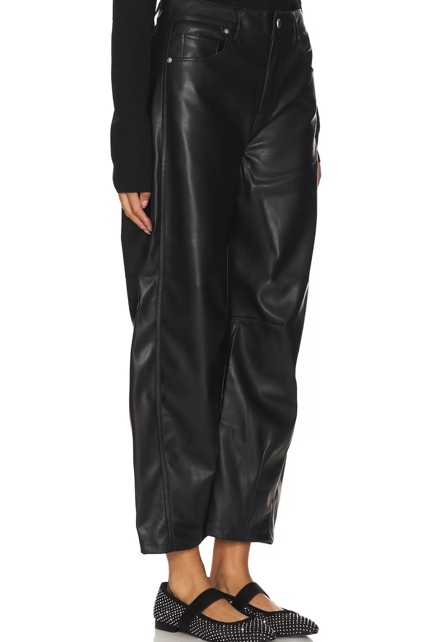 Barrel Leg Faux Leather Pant>BLANKNYC Outlet