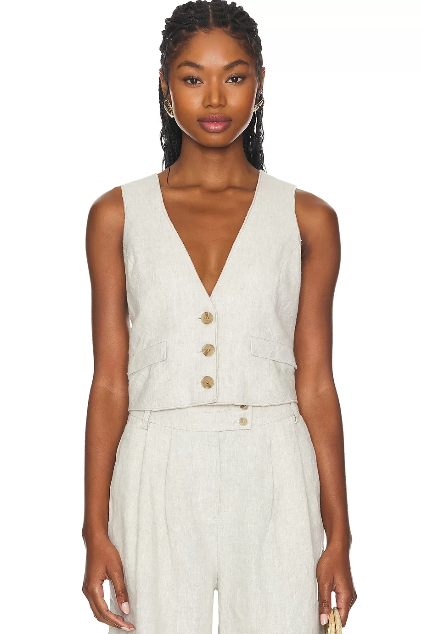 Beckett Linen Vest>Central Park West Sale