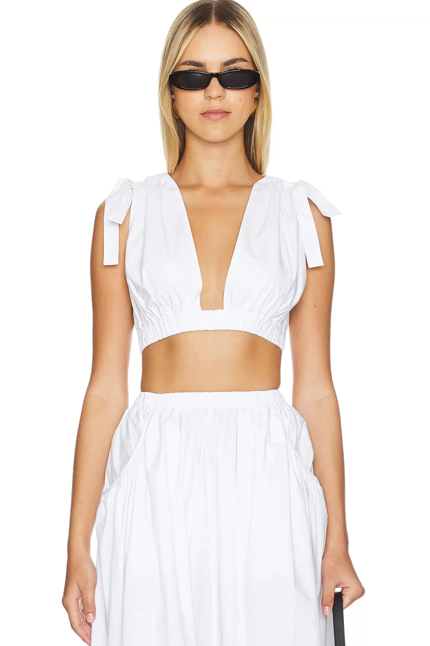 by Marianna Arman Poplin Crop Top>L'Academie Hot