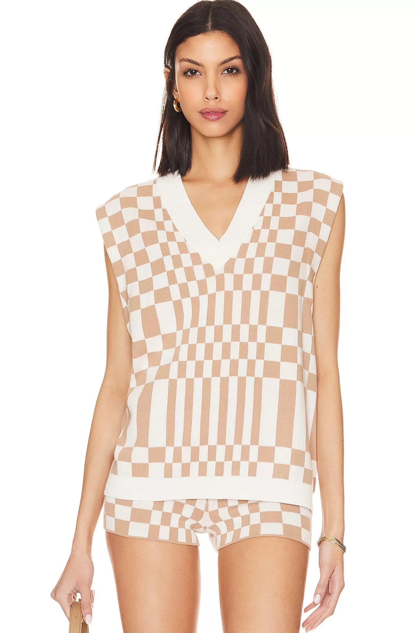 Carice Checkered Vest>Lovers and Friends Shop