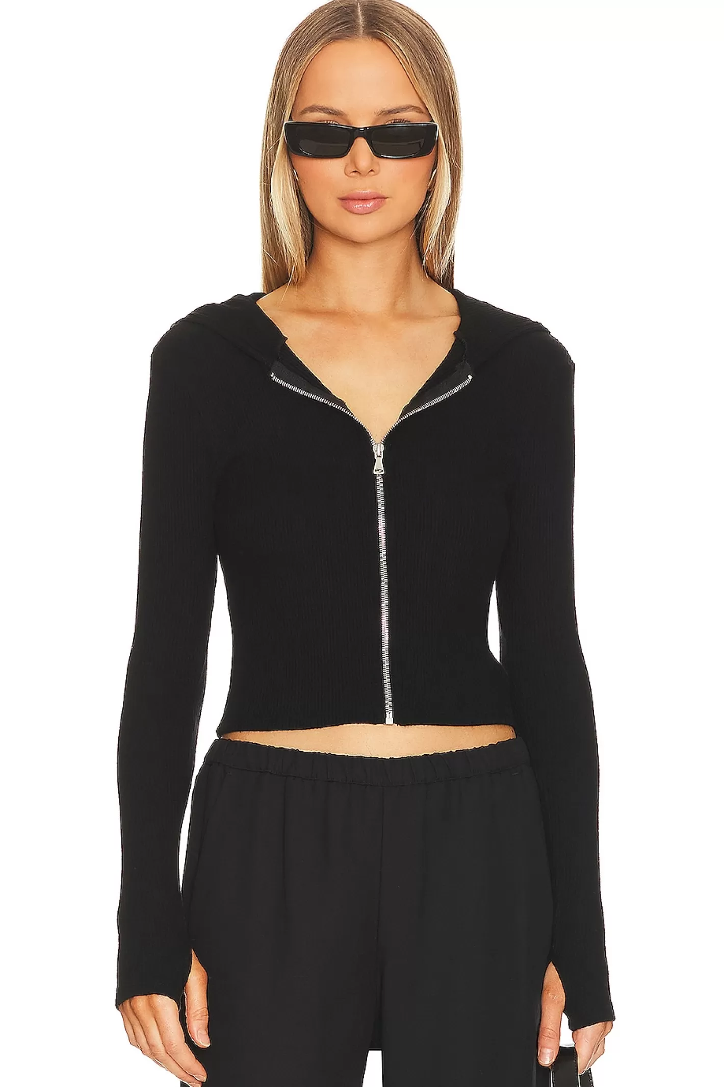 Caspar Crop Fitted Hoodie>Michael Lauren Online