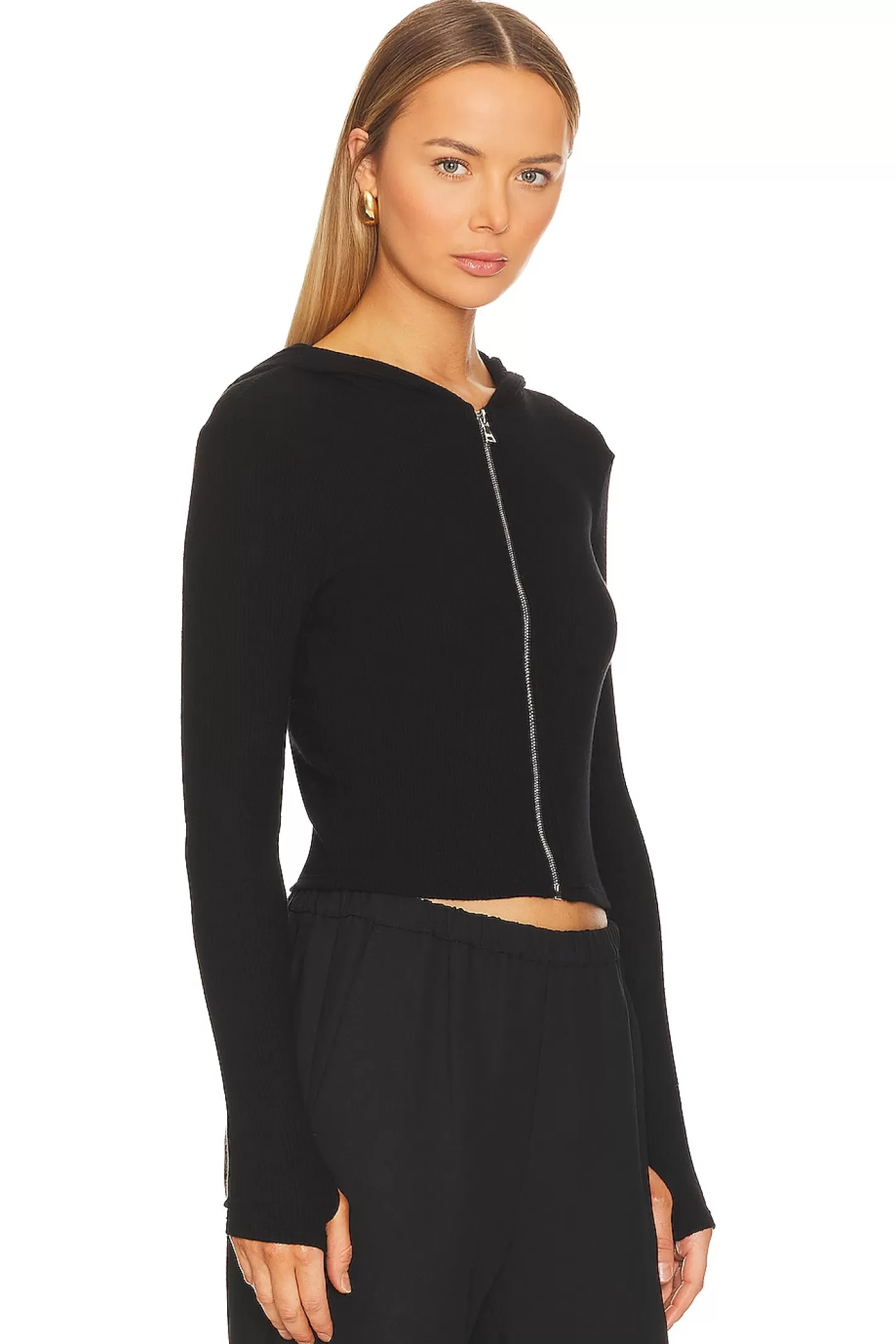 Caspar Crop Fitted Hoodie>Michael Lauren Online