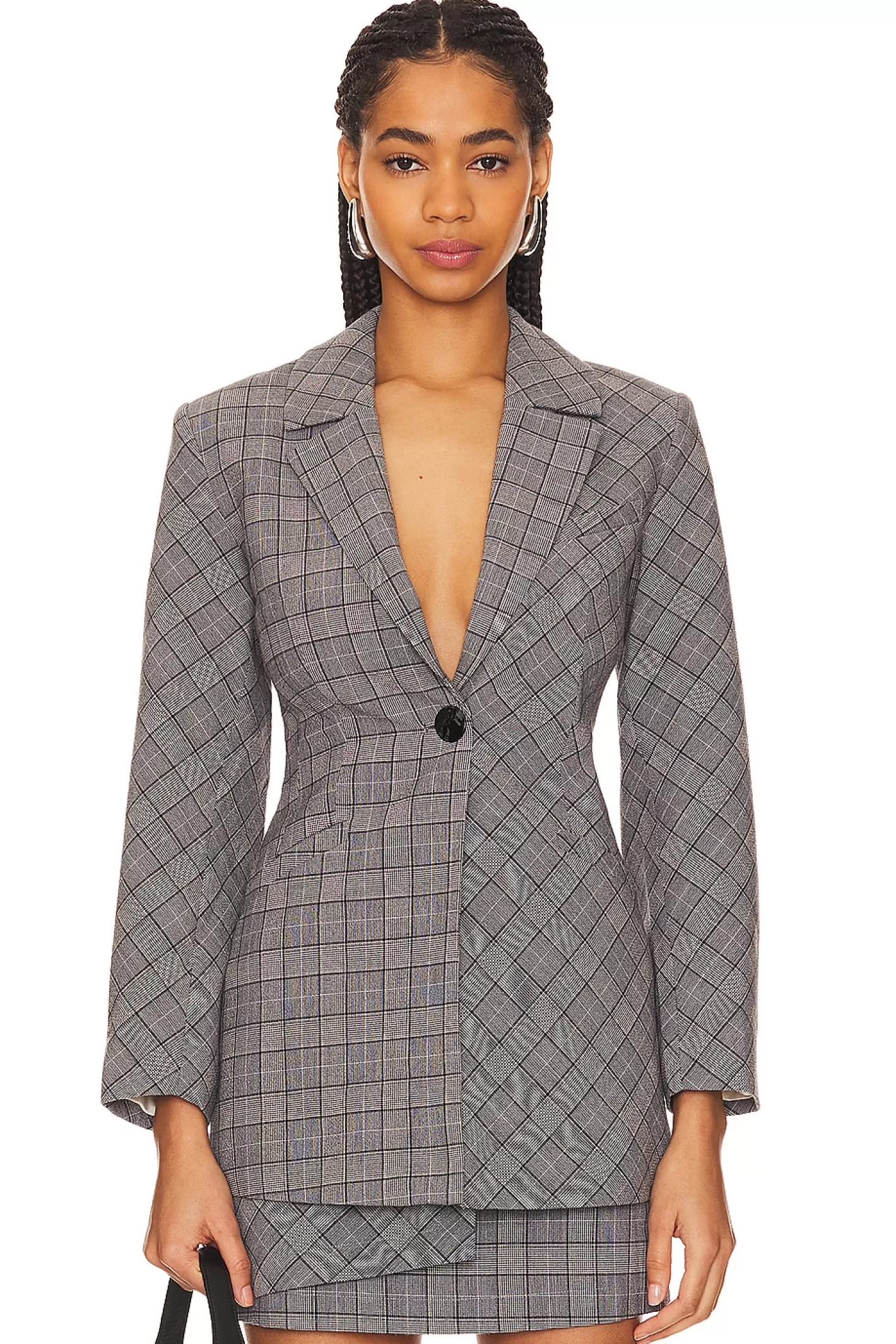 Check Mix Fitted Blazer>Ganni Sale