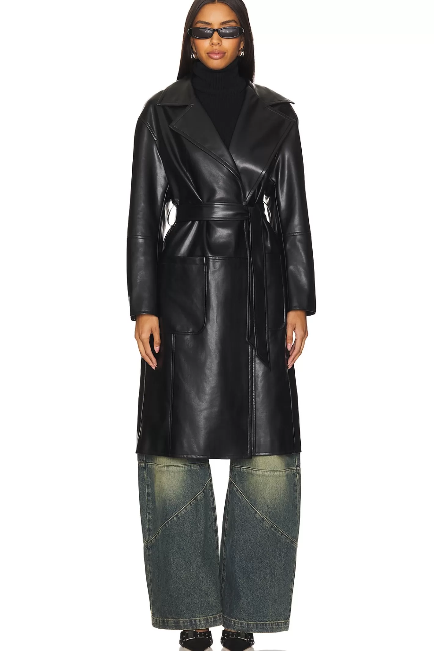 Claire Faux Leather Trench>ALL THE WAYS Online