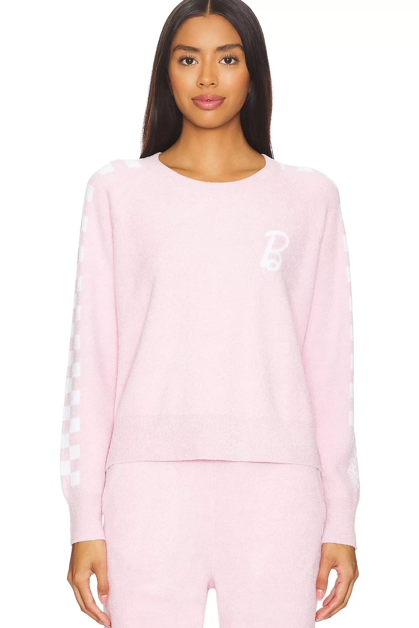 CozyChic Ultra Light Barbie Checkered Pullover>Barefoot Dreams Cheap