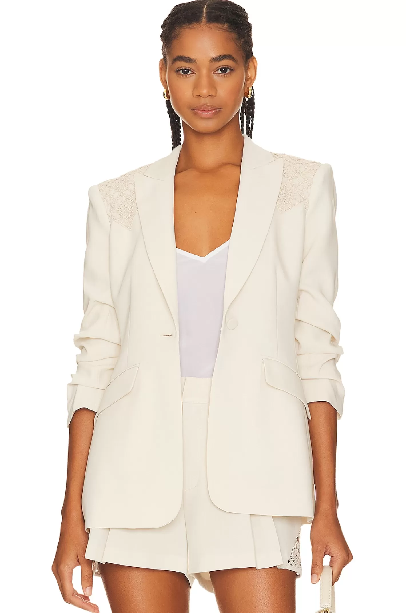 Crochet Lace Scrunched Cheyenne Blazer>Cinq a Sept Cheap