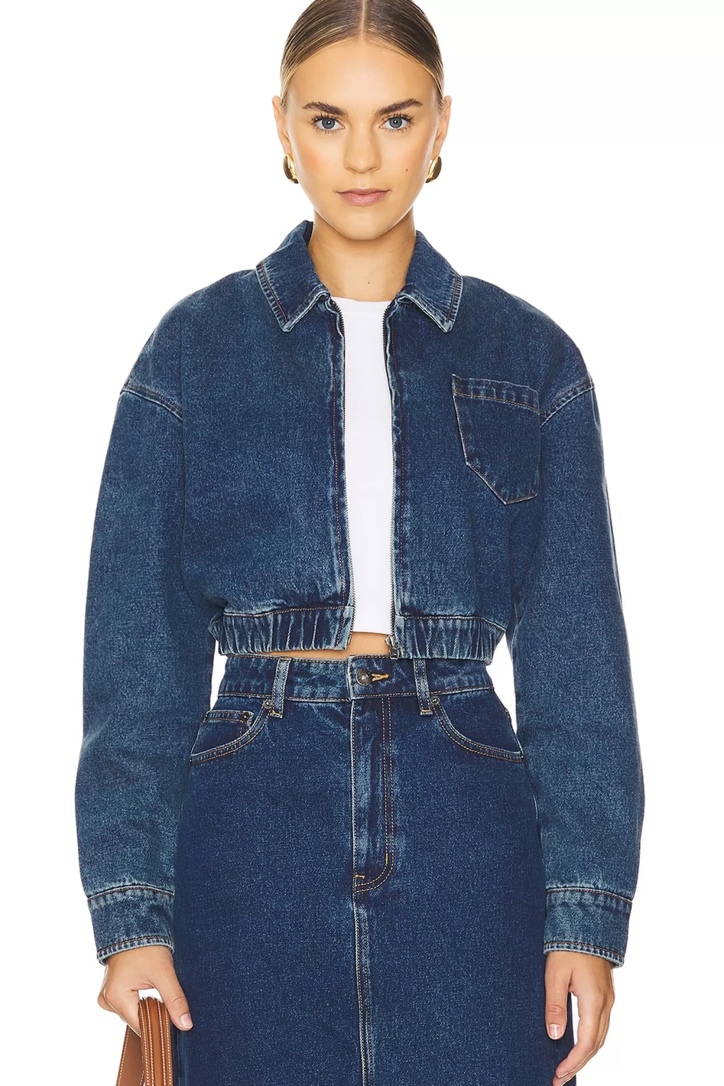 Cropped Bomber Denim Jacket>Bardot Sale