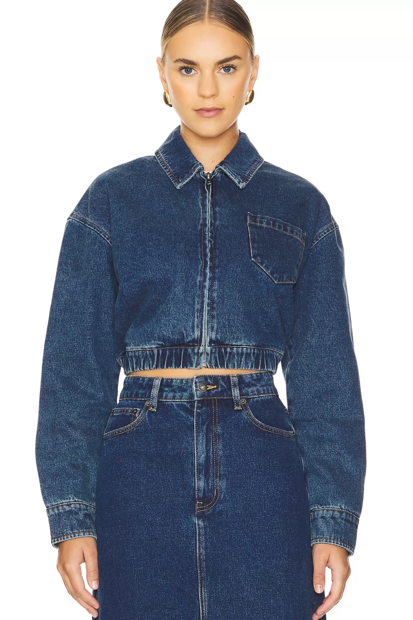 Cropped Bomber Denim Jacket>Bardot Sale