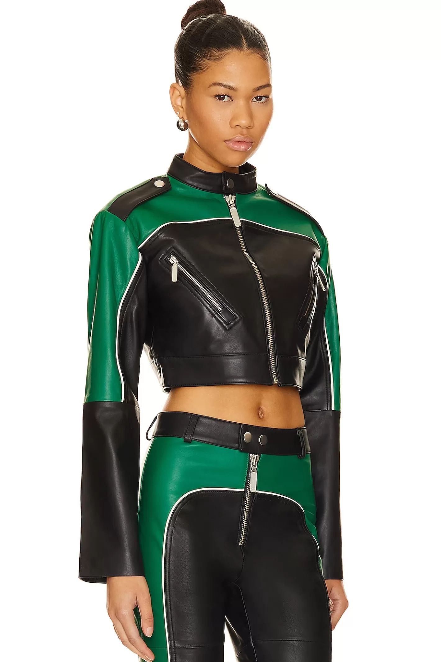 Cropped Moto Biker Leather Jacket>Camila Coelho Hot