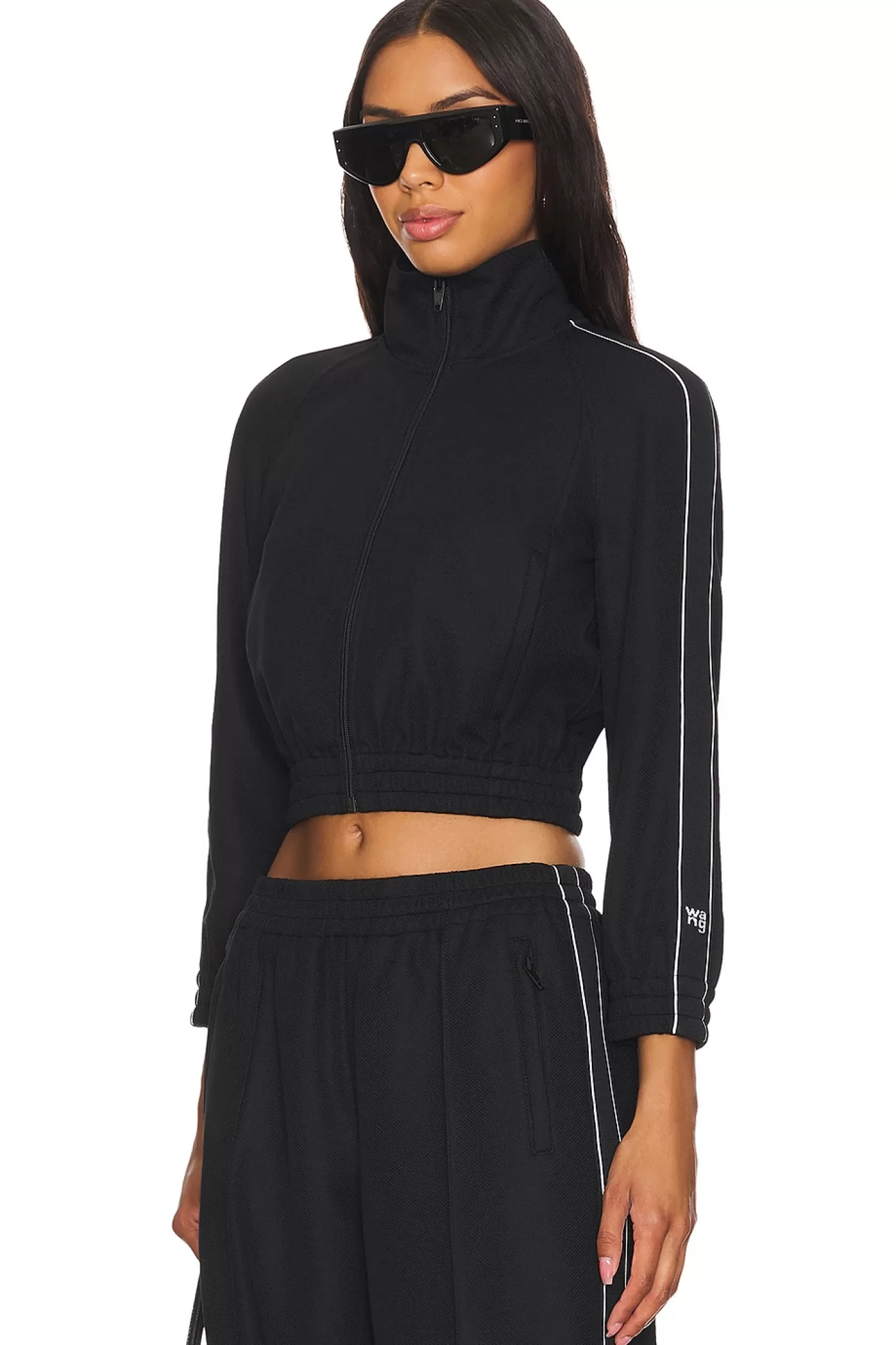 Cropped Track Jacket With Logo Webbing Tape>Alexander Wang Best Sale