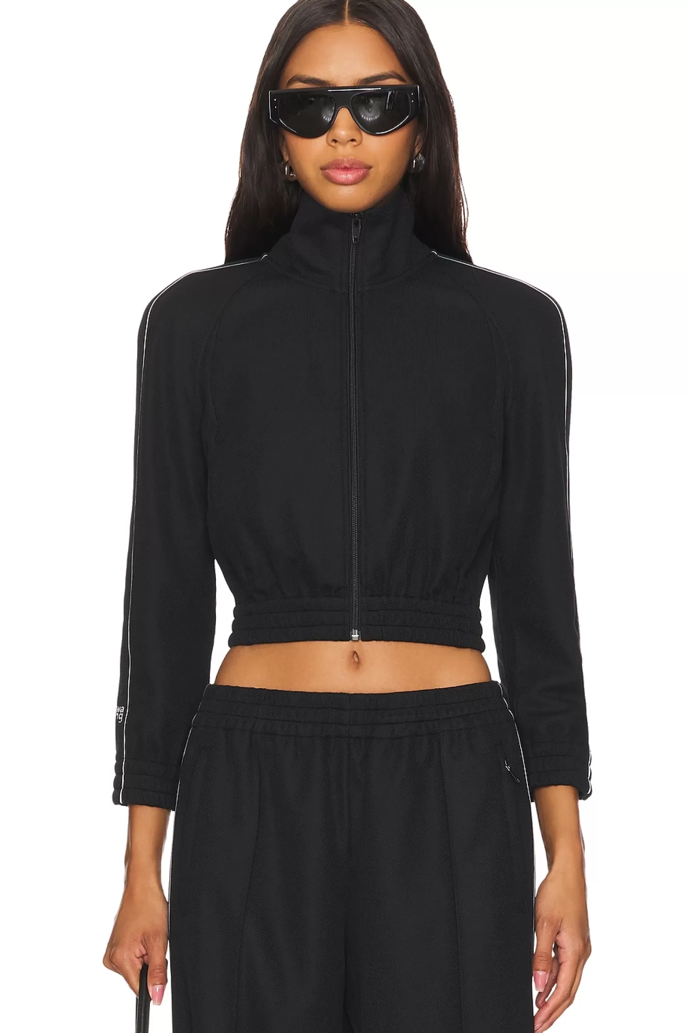 Cropped Track Jacket With Logo Webbing Tape>Alexander Wang Best Sale