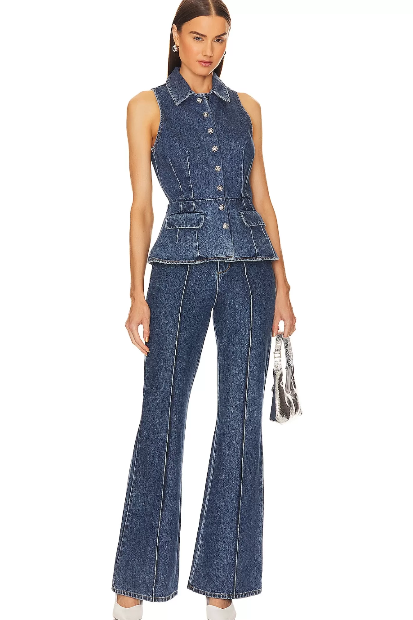 Denim Jumpsuit>self-portrait Cheap