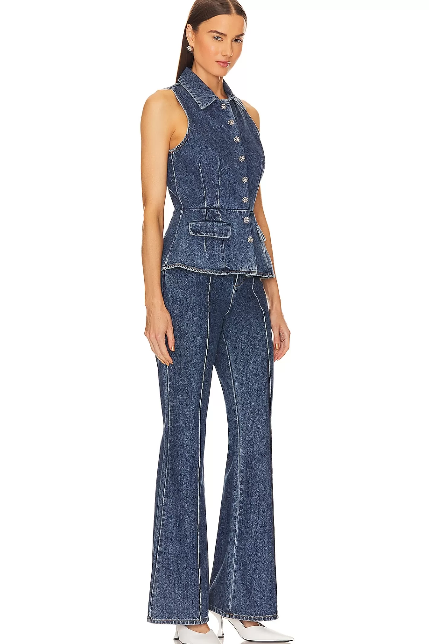 Denim Jumpsuit>self-portrait Cheap