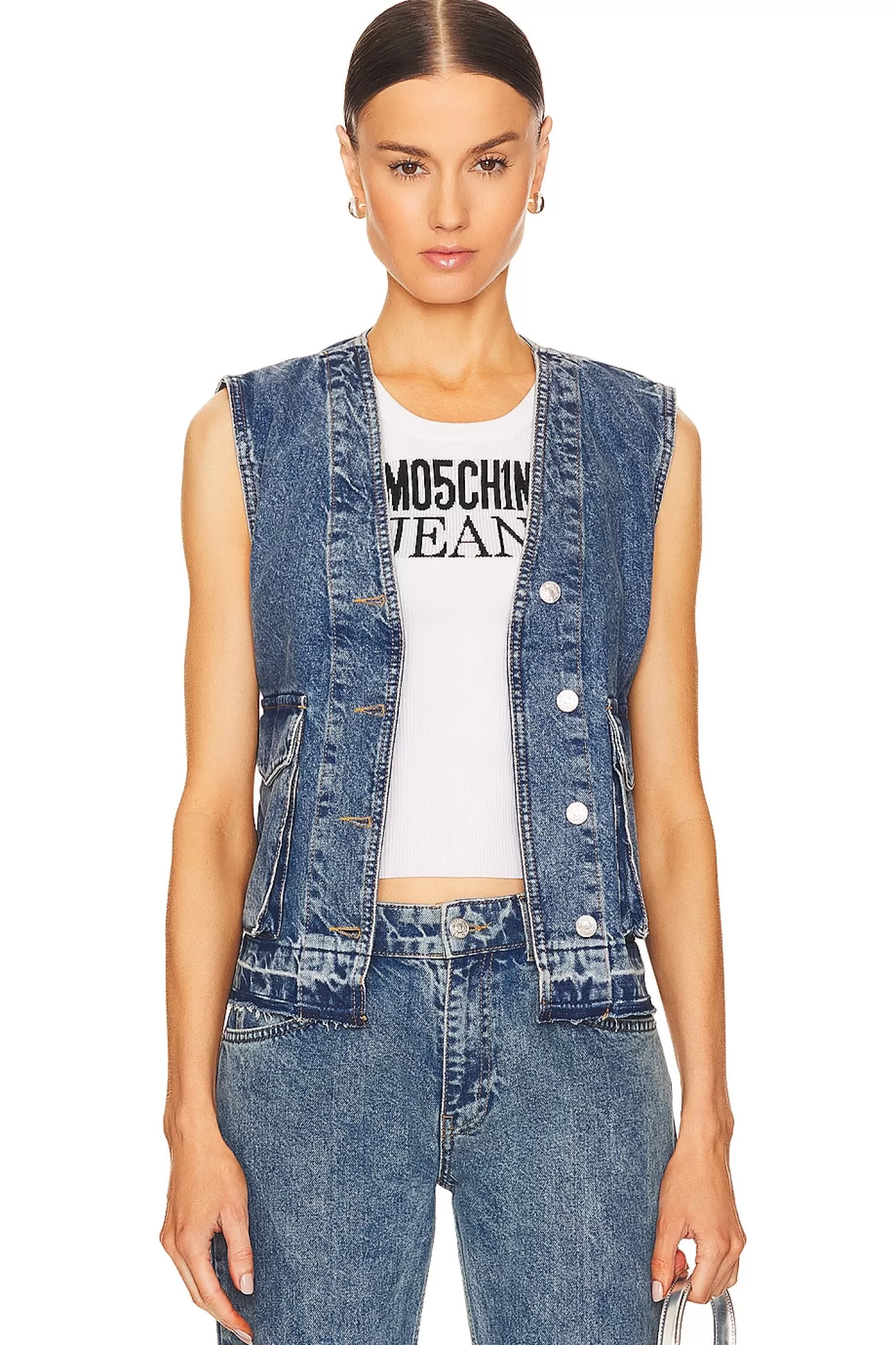 Denim Waistcoat>Moschino Jeans Shop