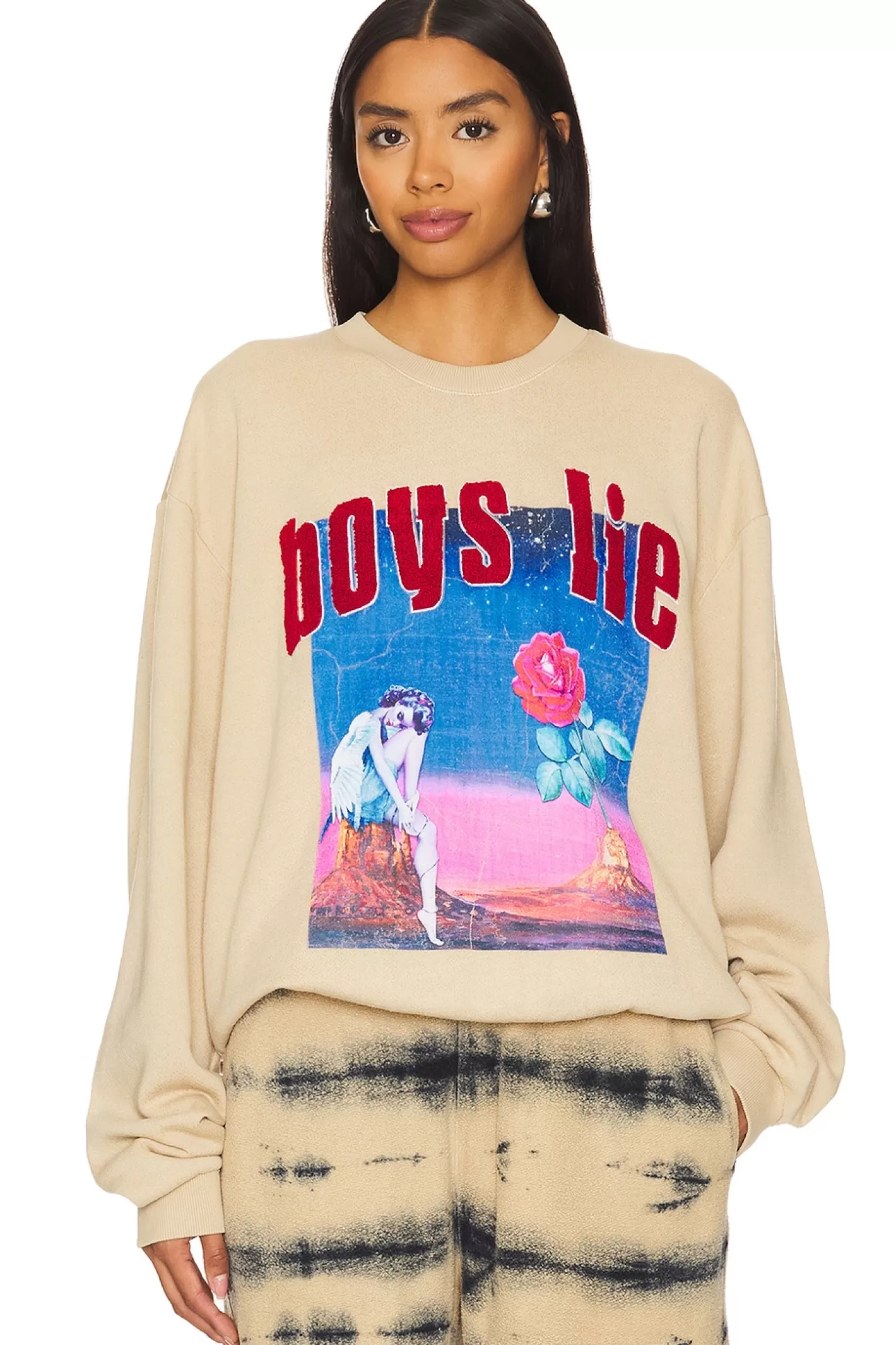 Desert Oasis Terry Natural Kara Sweatshirt>Boys Lie Clearance