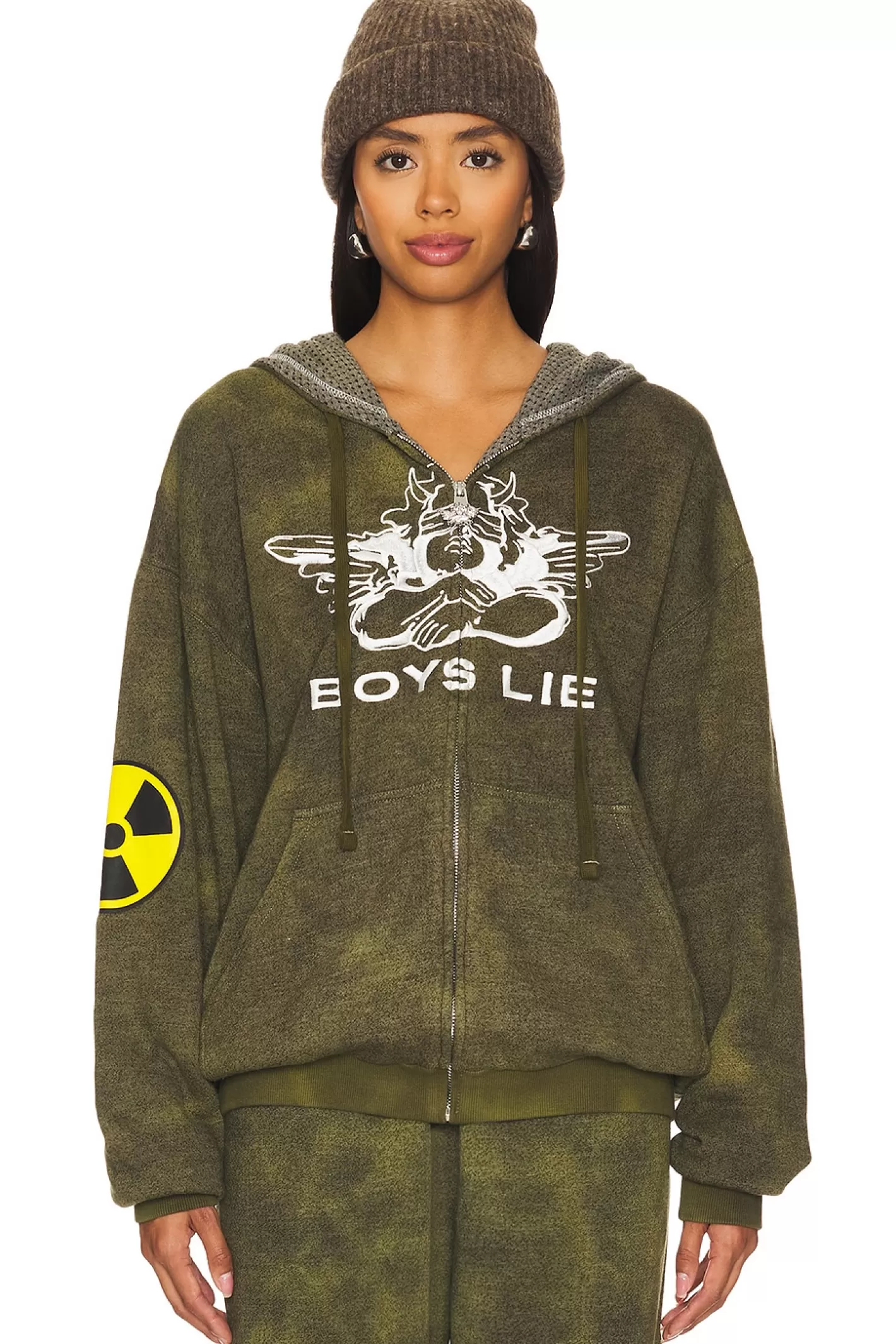 Don't Test Me Terry Natural Harley Hoodie>Boys Lie Flash Sale