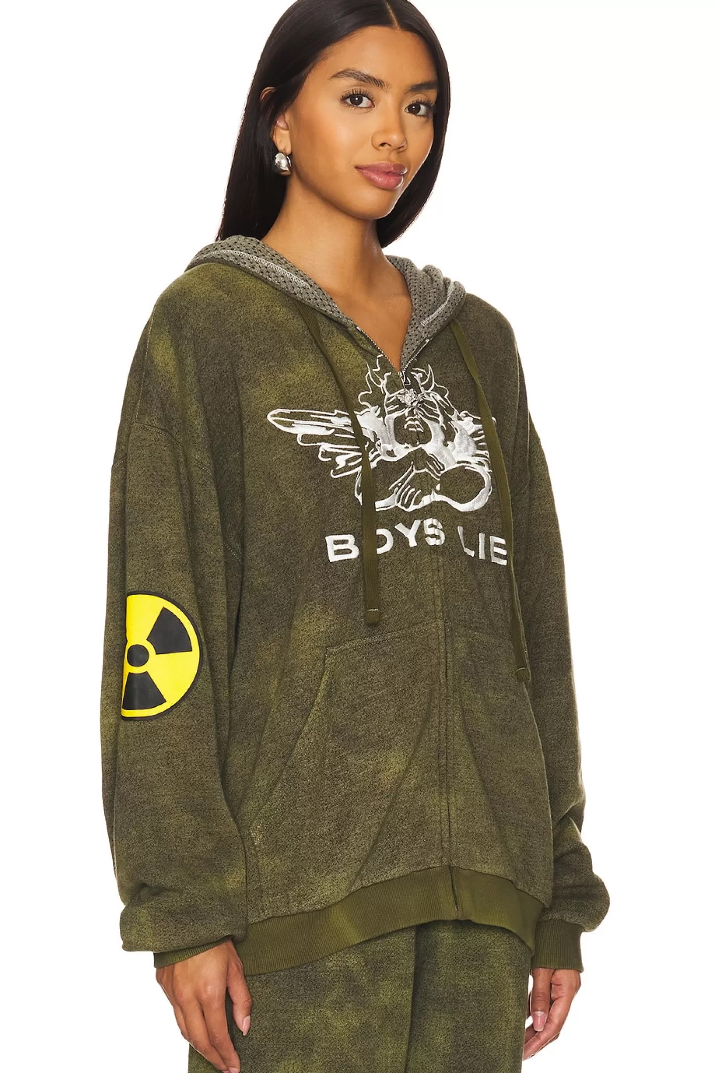 Don't Test Me Terry Natural Harley Hoodie>Boys Lie Flash Sale