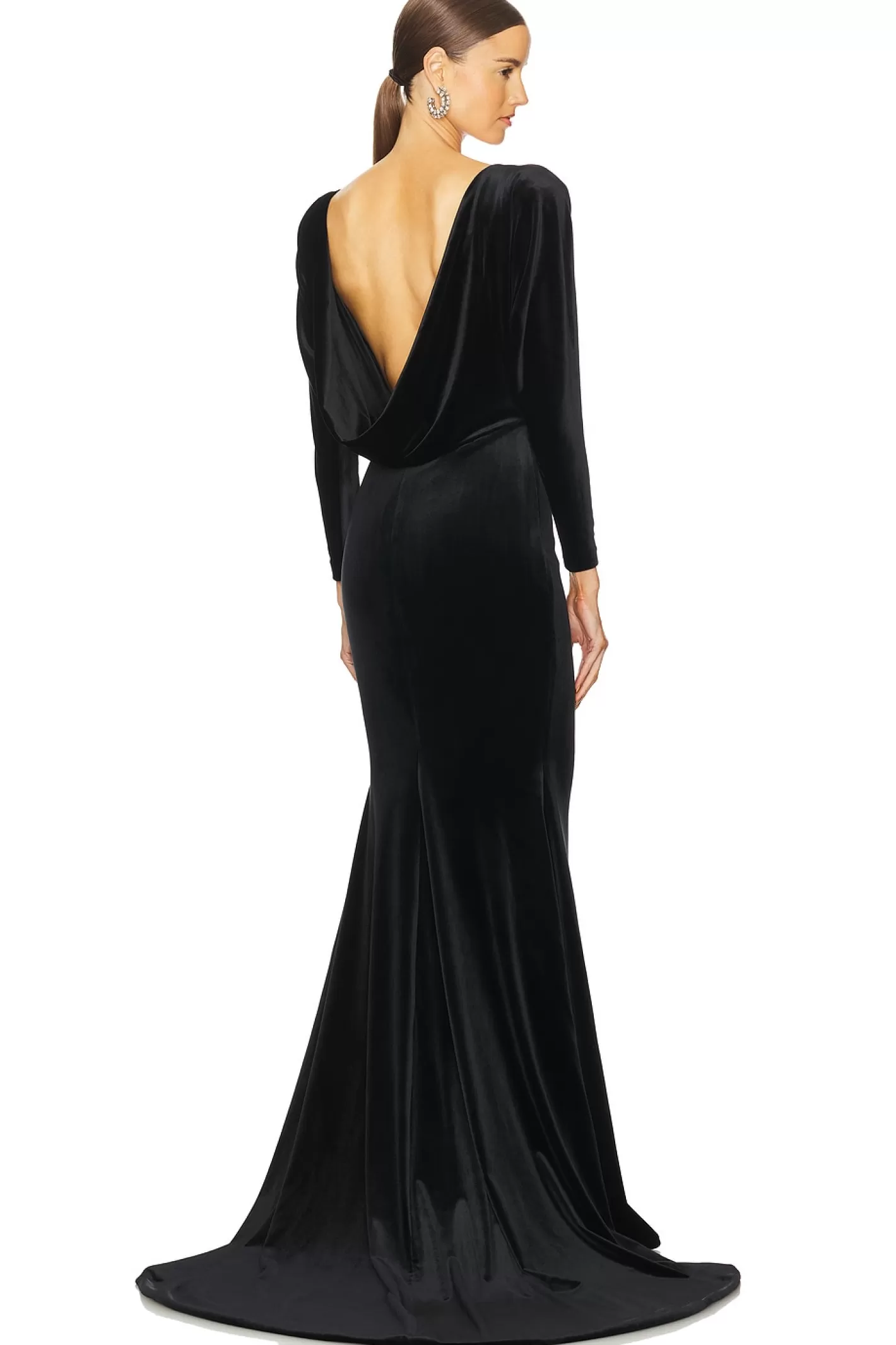 Draped Open Back Velvet Gown>Alex Perry Cheap