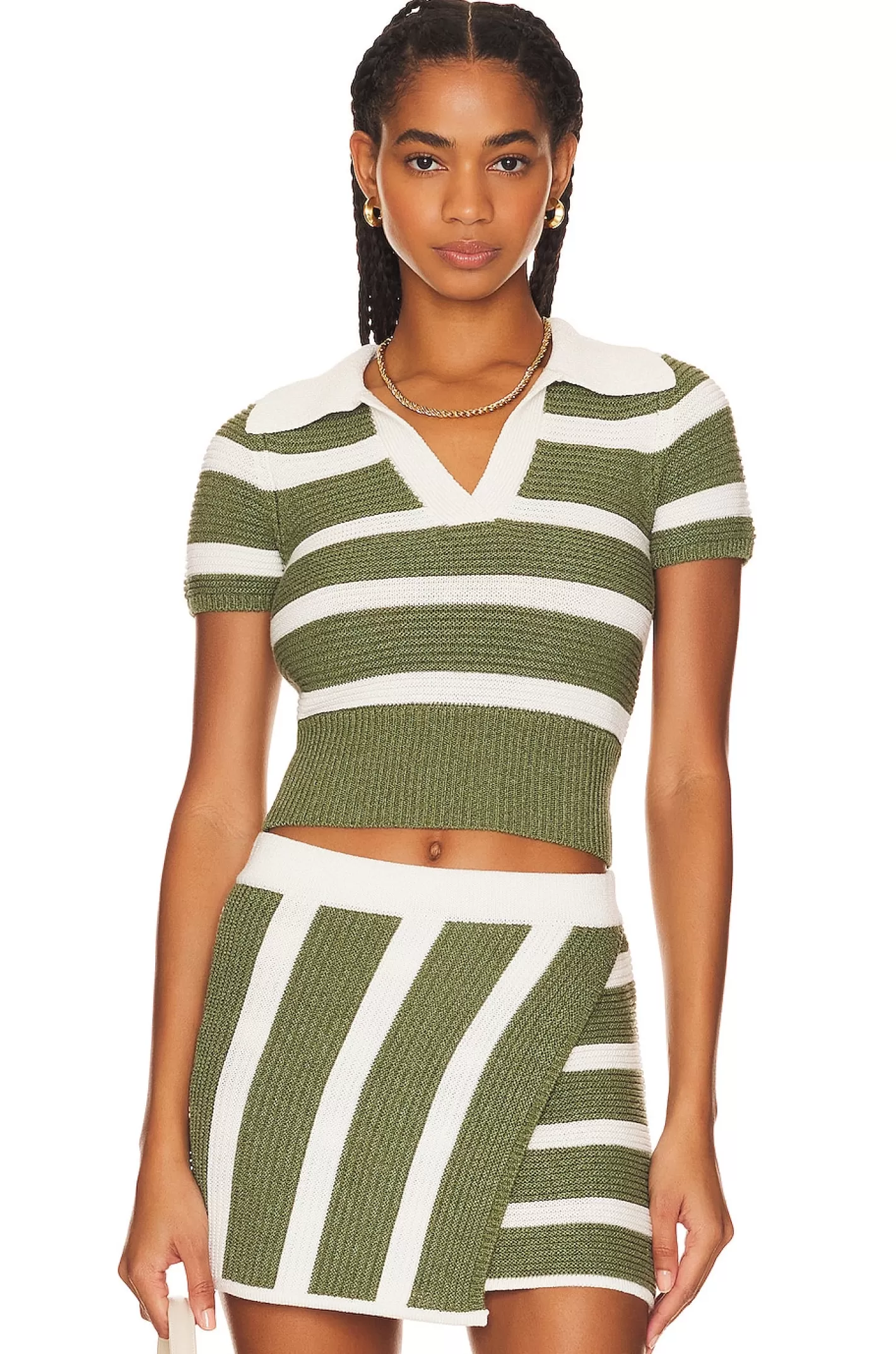 Drea Striped Knit Top>L'Academie Cheap