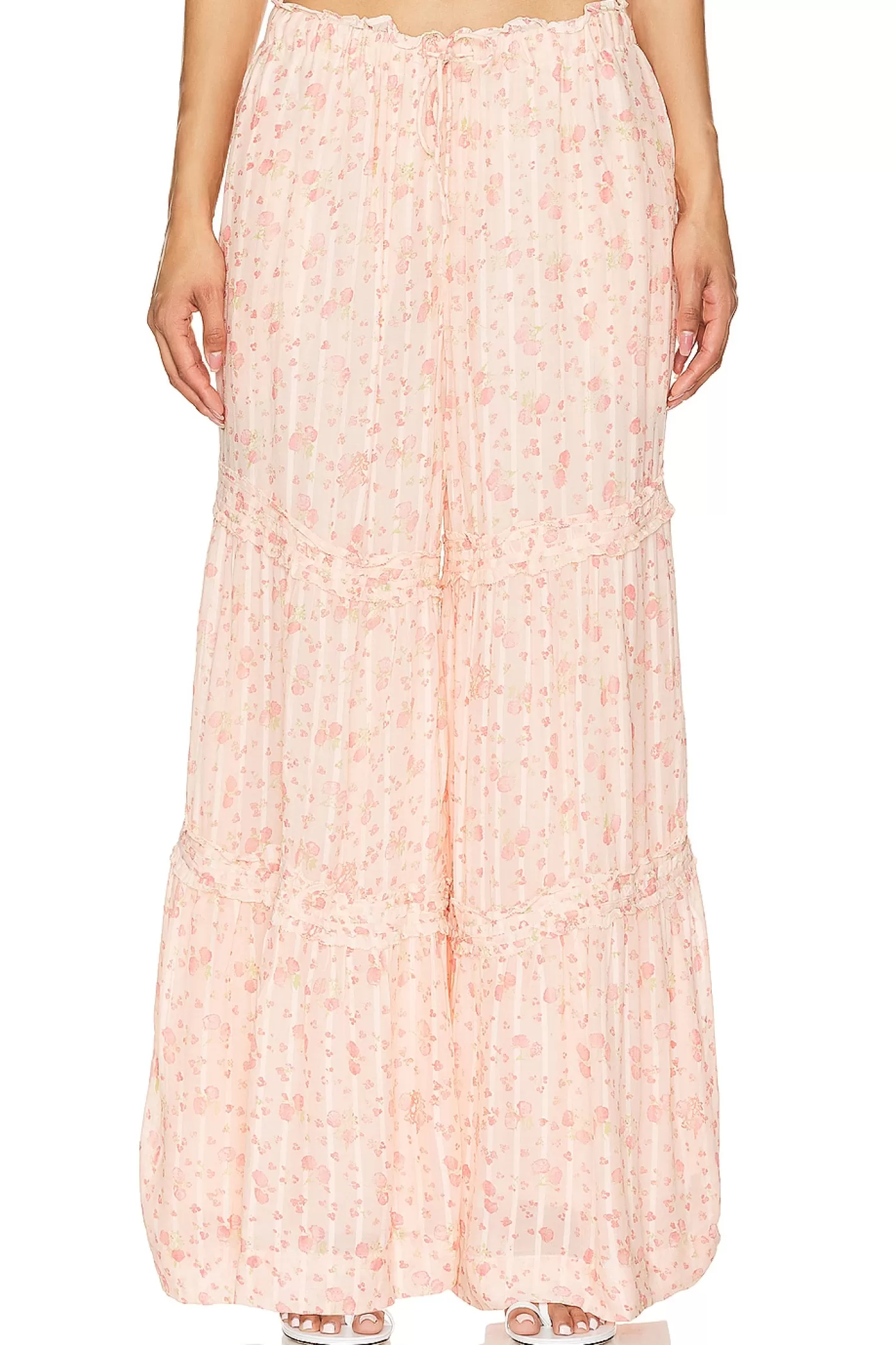 Emmaline Tiered Pull On Pant In Peach Combo>Free People Flash Sale