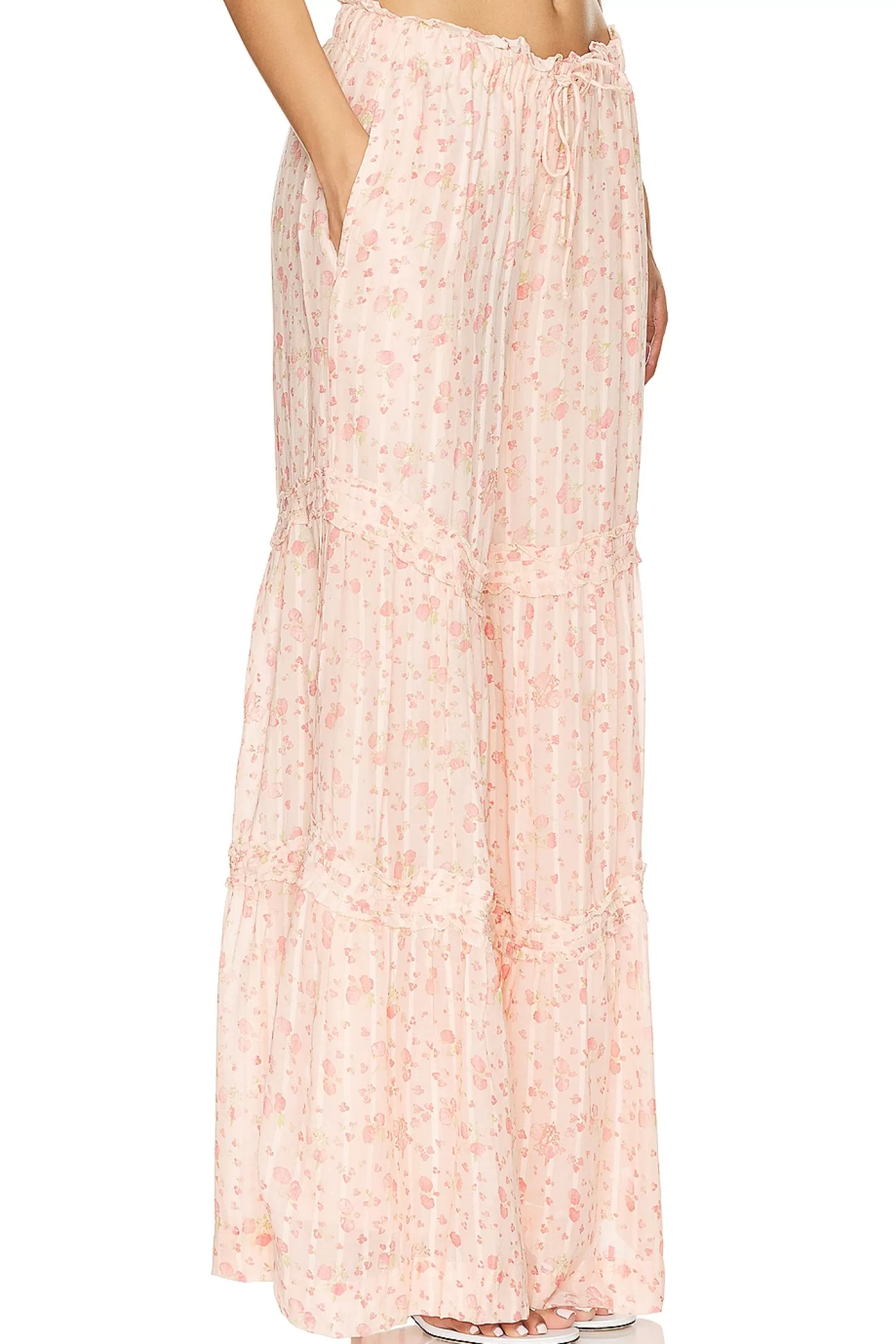 Emmaline Tiered Pull On Pant In Peach Combo>Free People Flash Sale