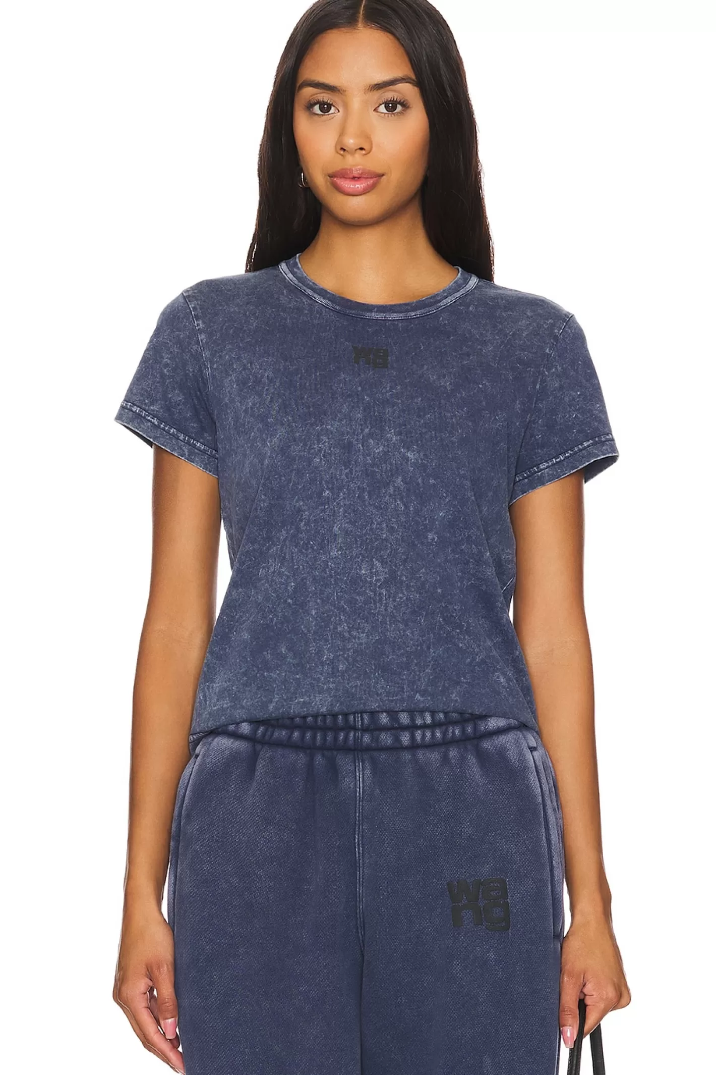 Essential Jersey Shrunk Tee With Puff Logo>Alexander Wang Shop