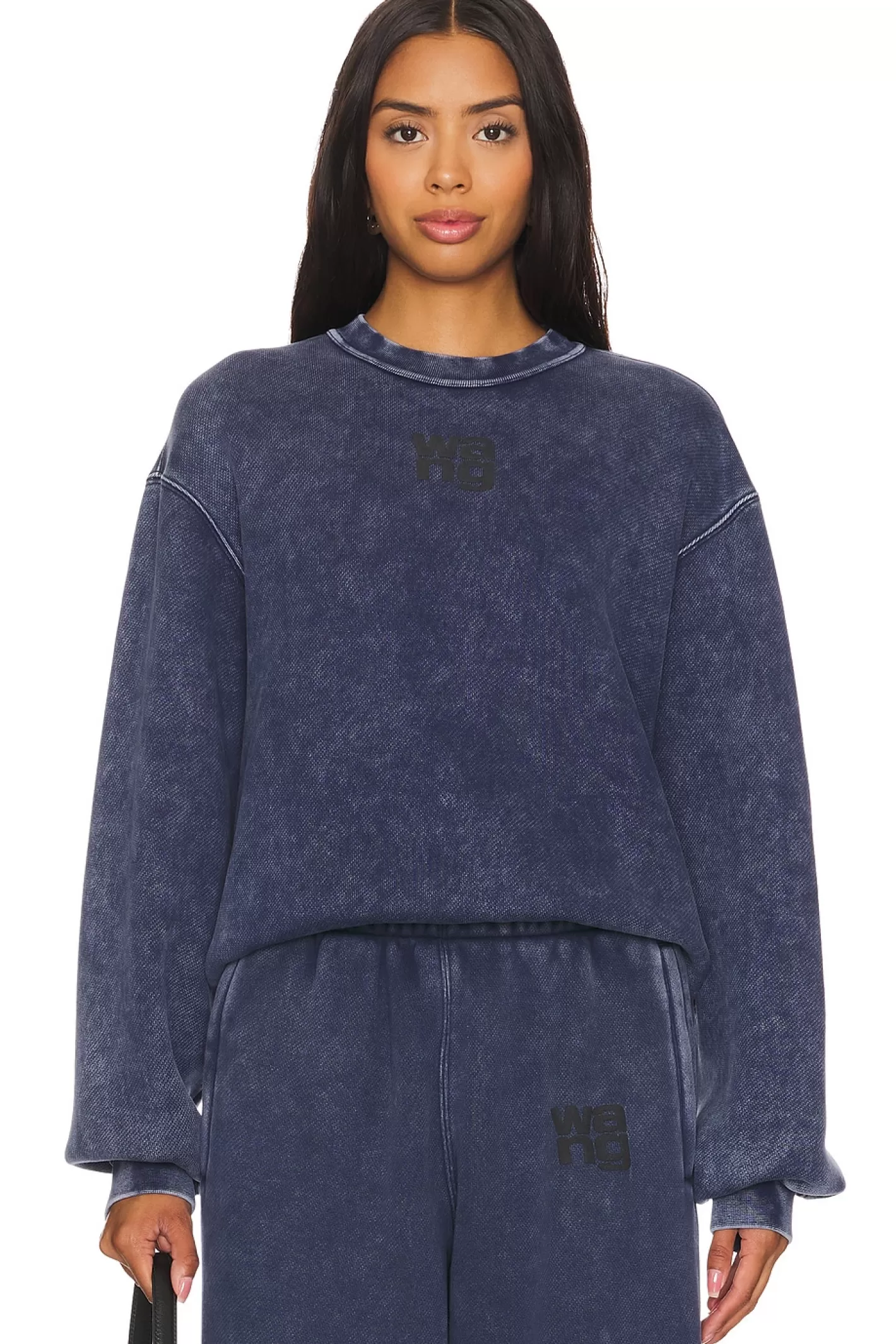 Essential Terry Crew Sweatshirt W/ Puff Paint Logo>Alexander Wang Clearance