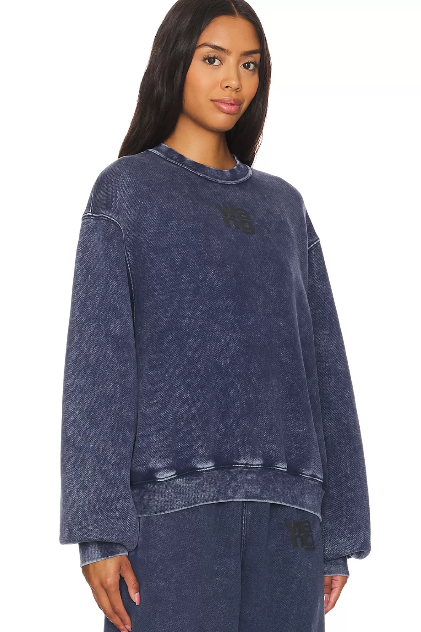 Essential Terry Crew Sweatshirt W/ Puff Paint Logo>Alexander Wang Clearance