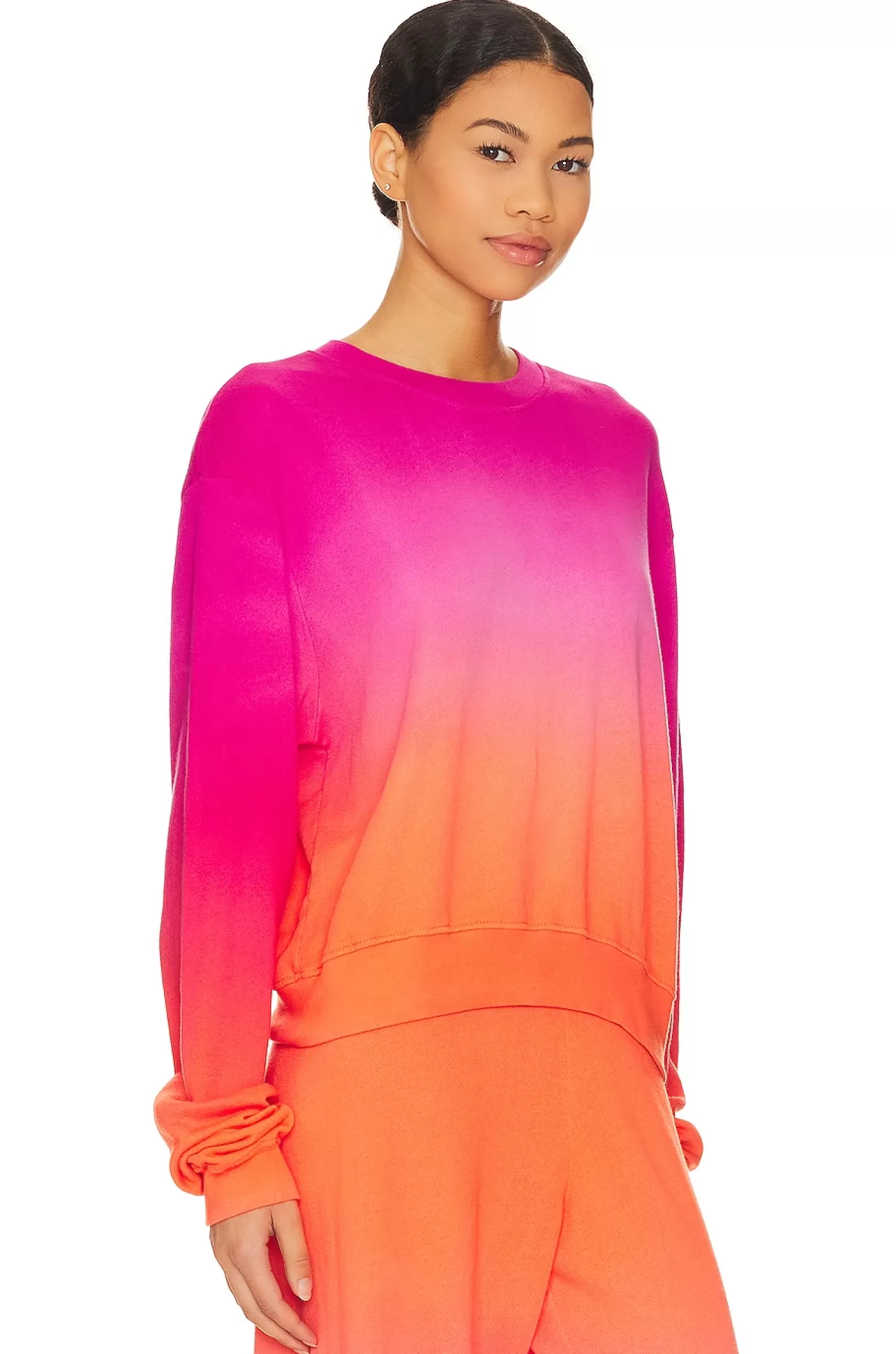 Exon Drop Shoulder Crop Pullover Sweatshirt>Michael Lauren Cheap