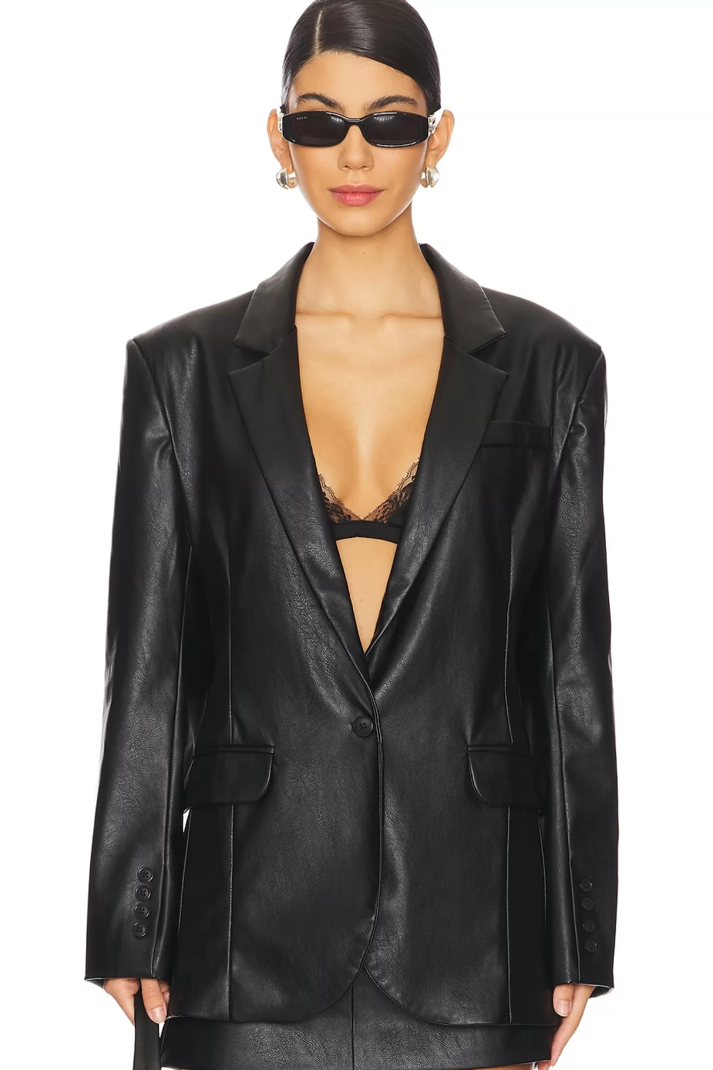 Farrell Faux Leather Blazer>NONchalant Label Flash Sale