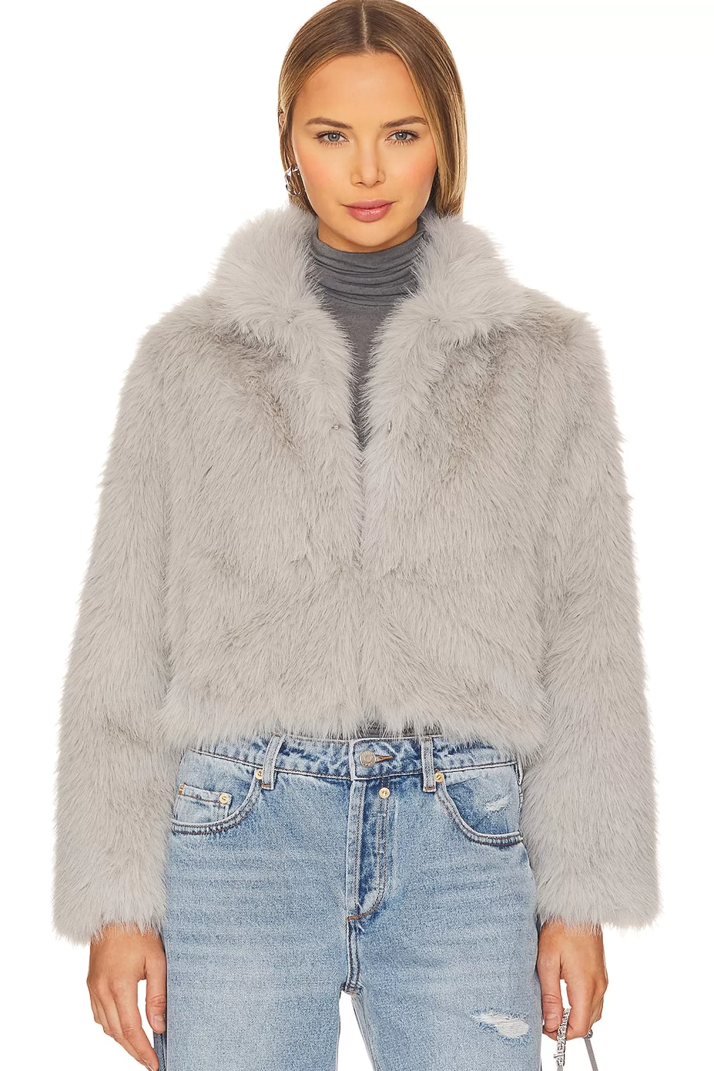 Faux Fox Fur Jacket>Adrienne Landau Store