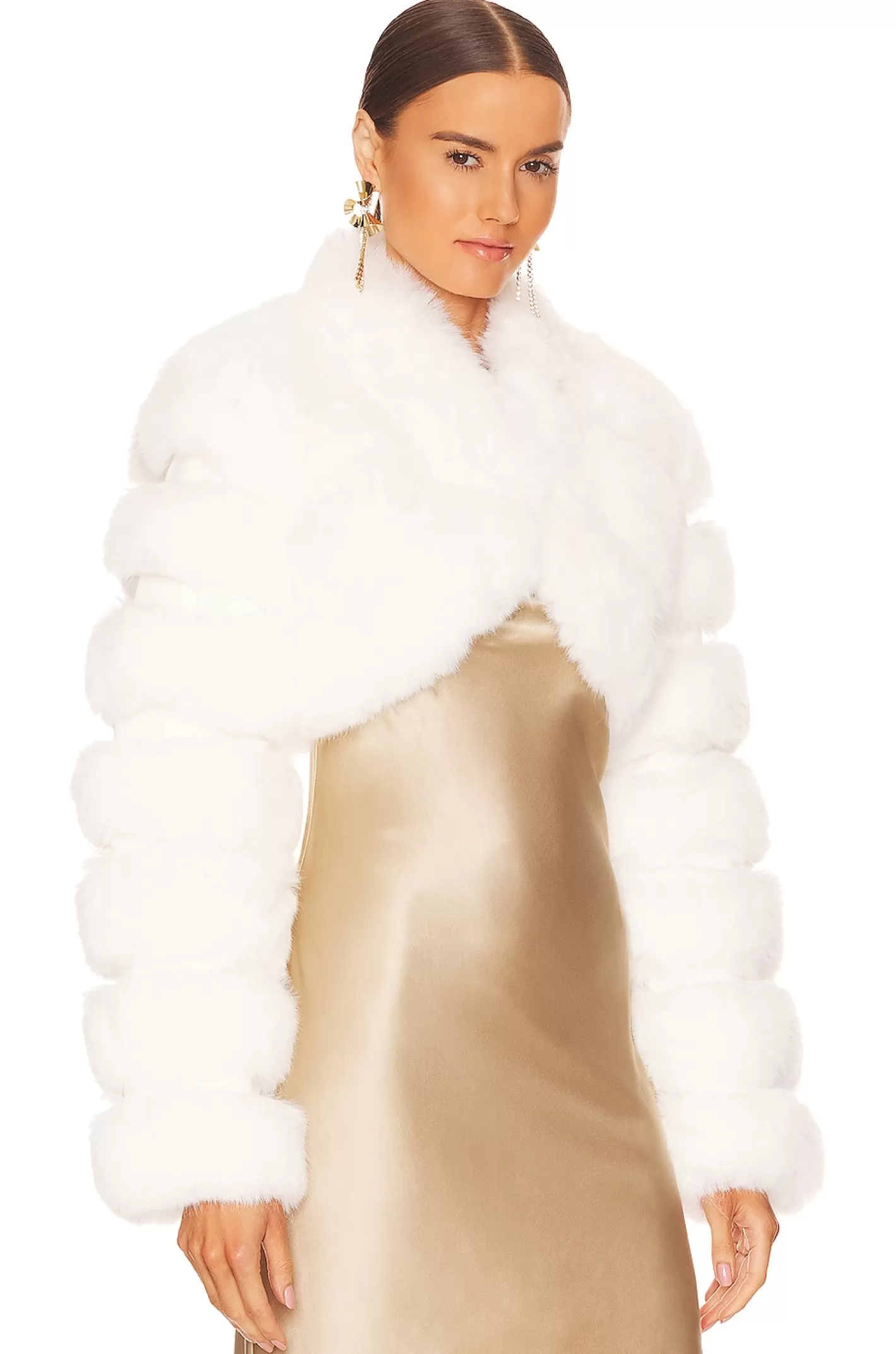 Faux Fox Fur Short Jacket>Adrienne Landau Best