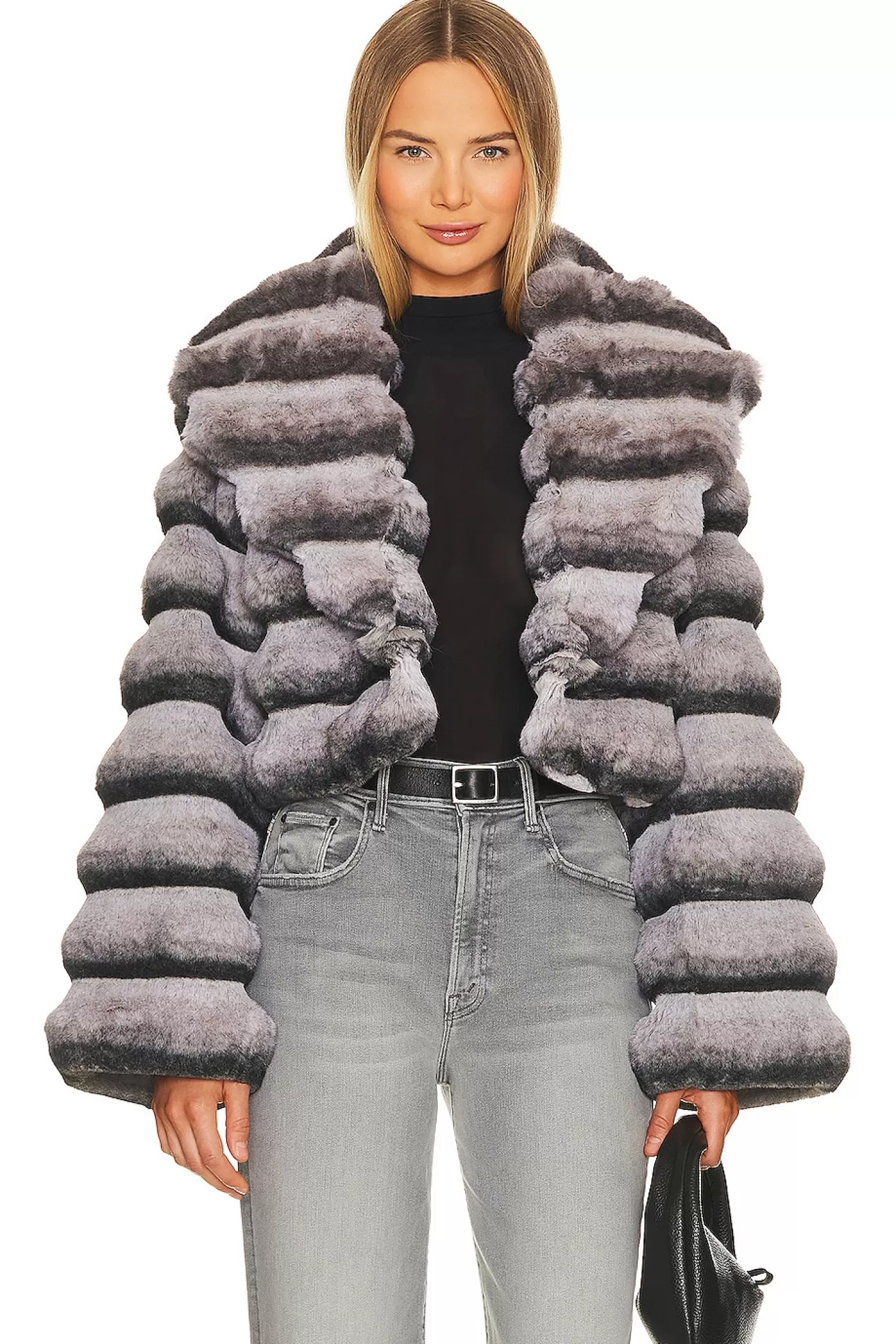 Faux Fur Chinchilla Jacket>Adrienne Landau Online