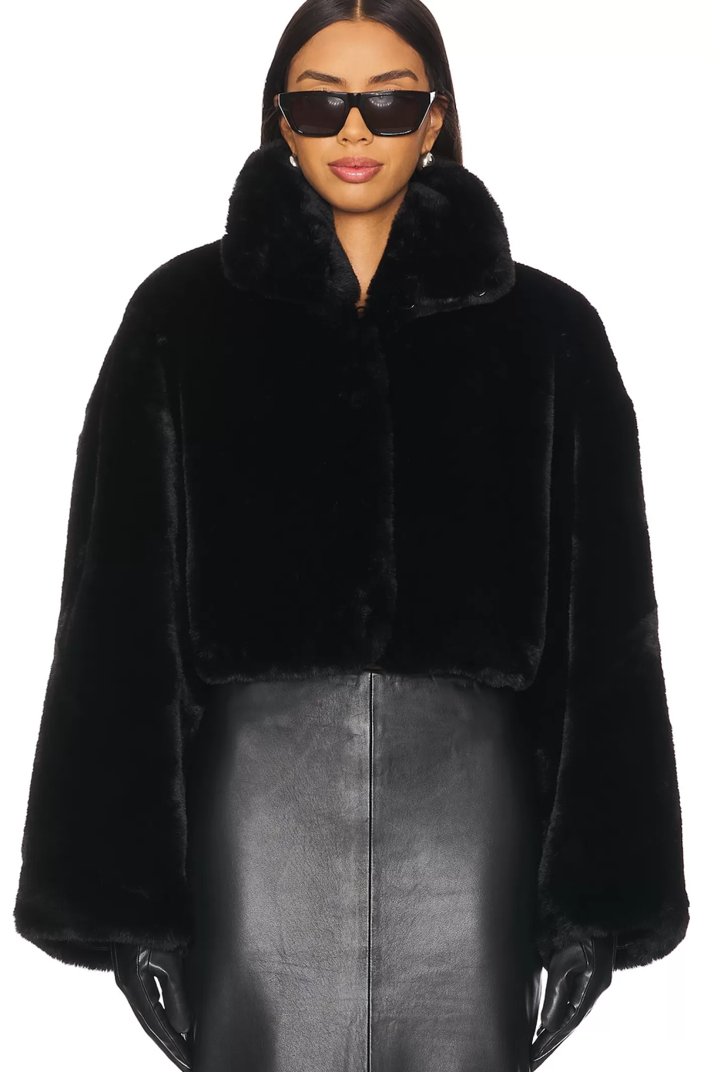 Faux Fur Crop Jacket>ROTATE Cheap