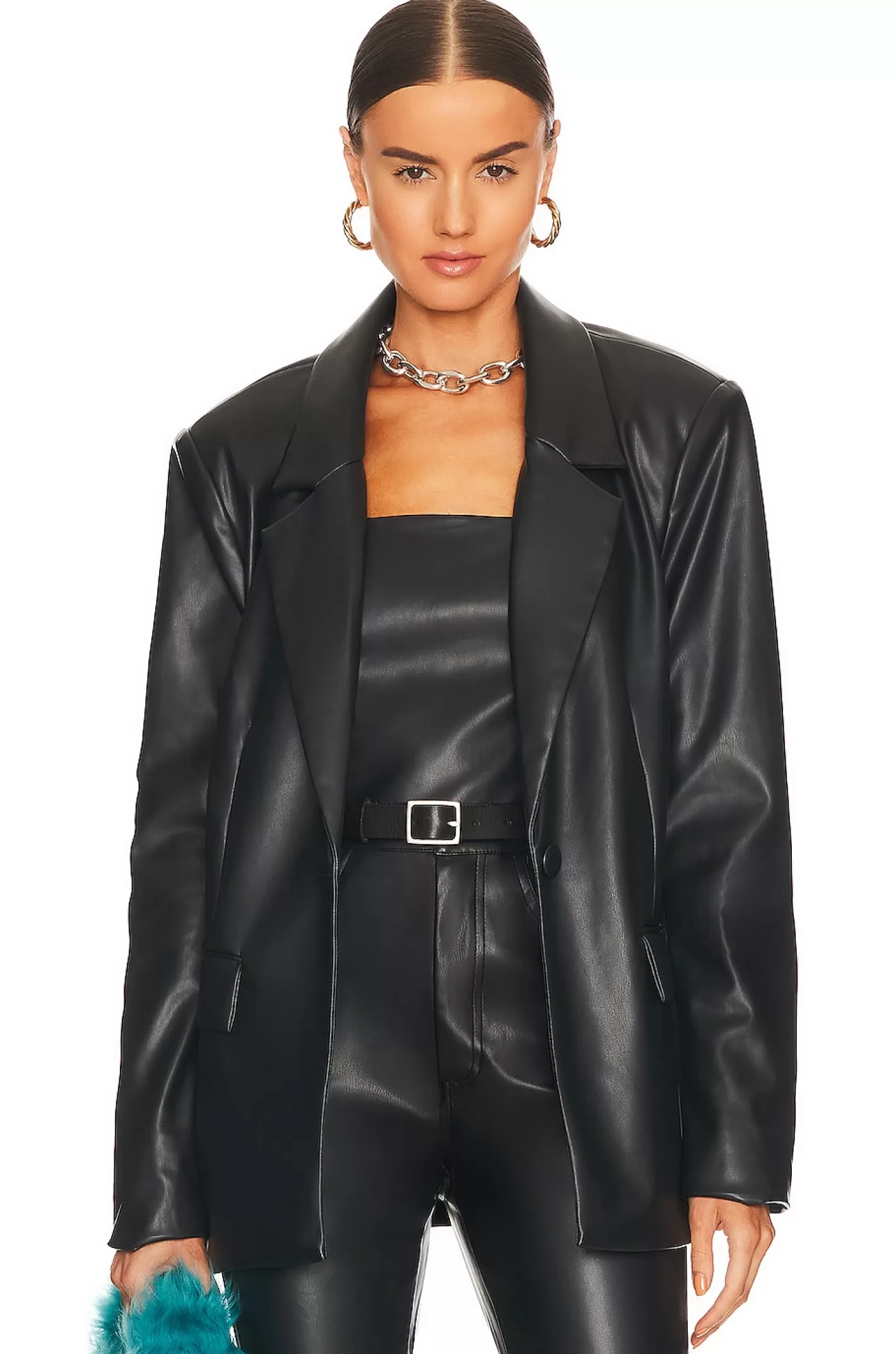 Faux Leather Blazer>WeWoreWhat Sale