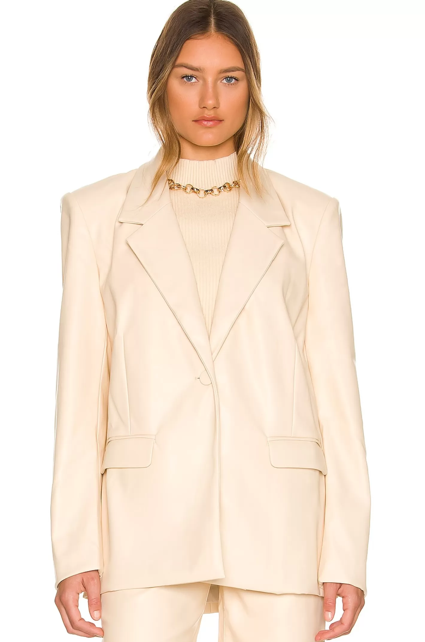 Faux Leather Blazer>WeWoreWhat Shop