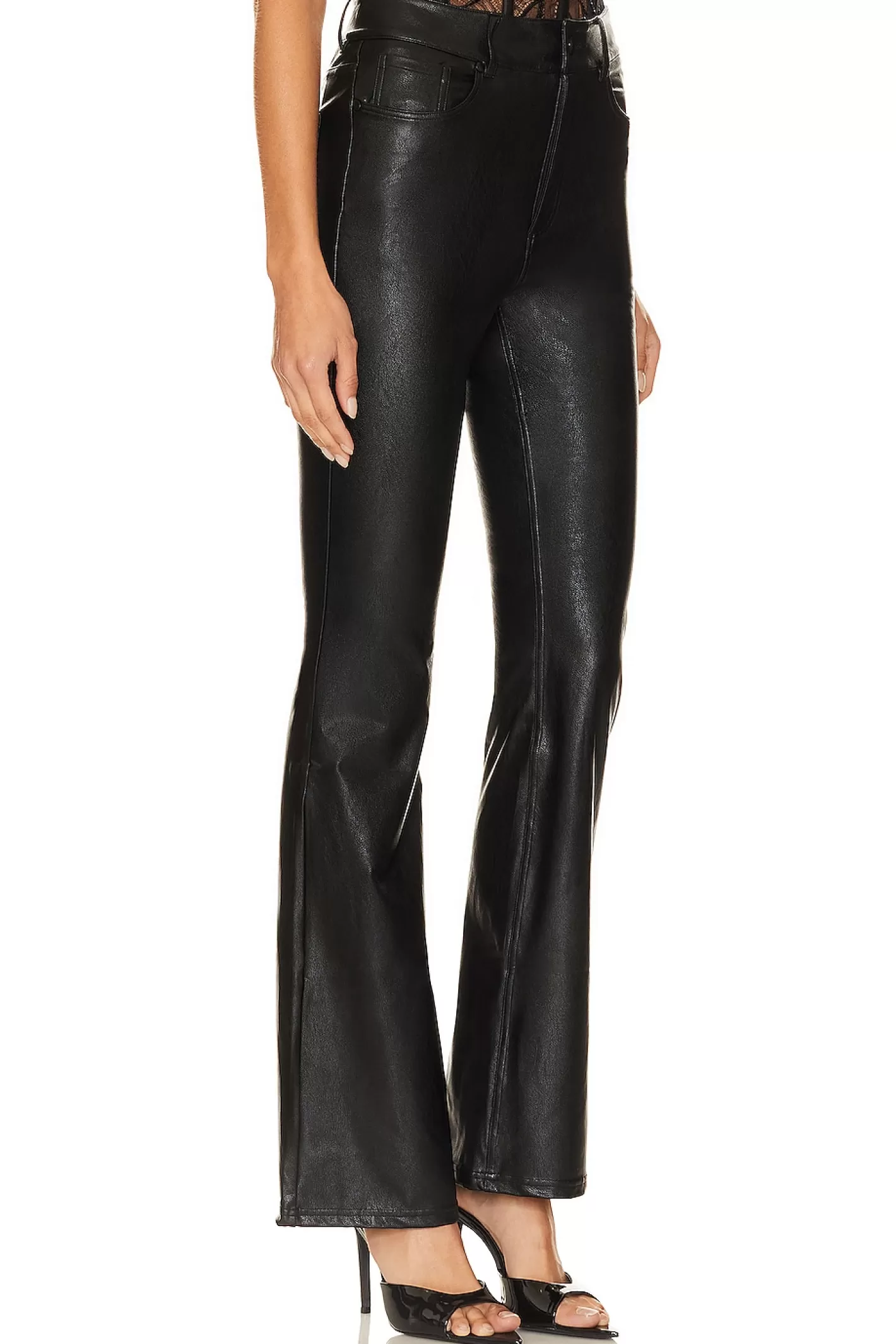 Faux Leather Five Pocket Flare Pant>Commando Outlet