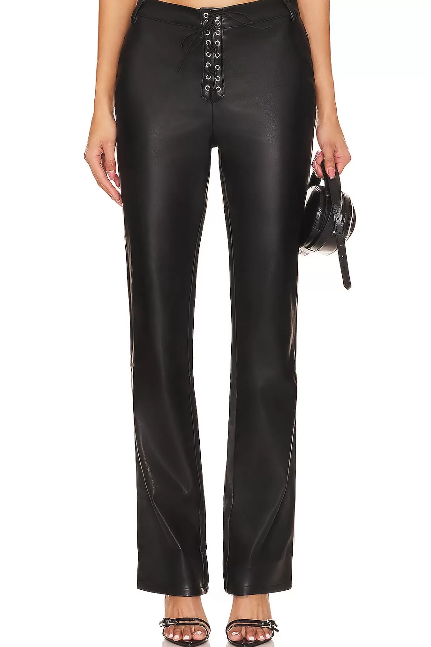 Faux Leather Lace Front Pant>WeWoreWhat Shop