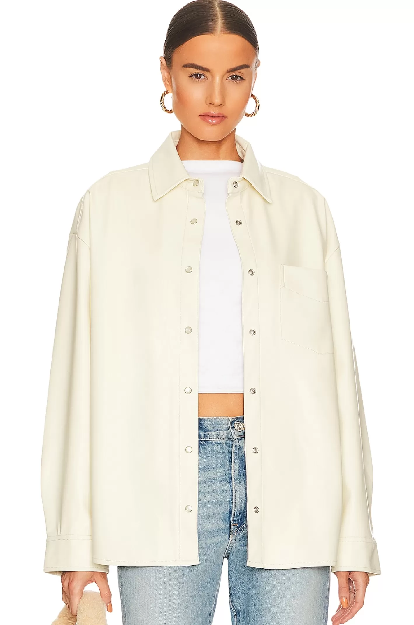 Faux Leather Overshirt>WeWoreWhat Discount