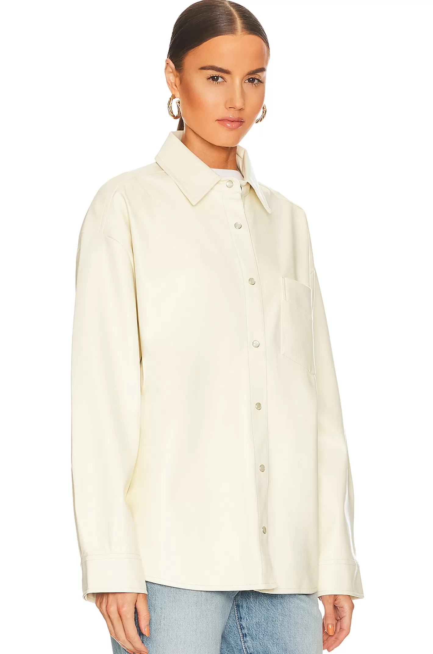 Faux Leather Overshirt>WeWoreWhat Discount