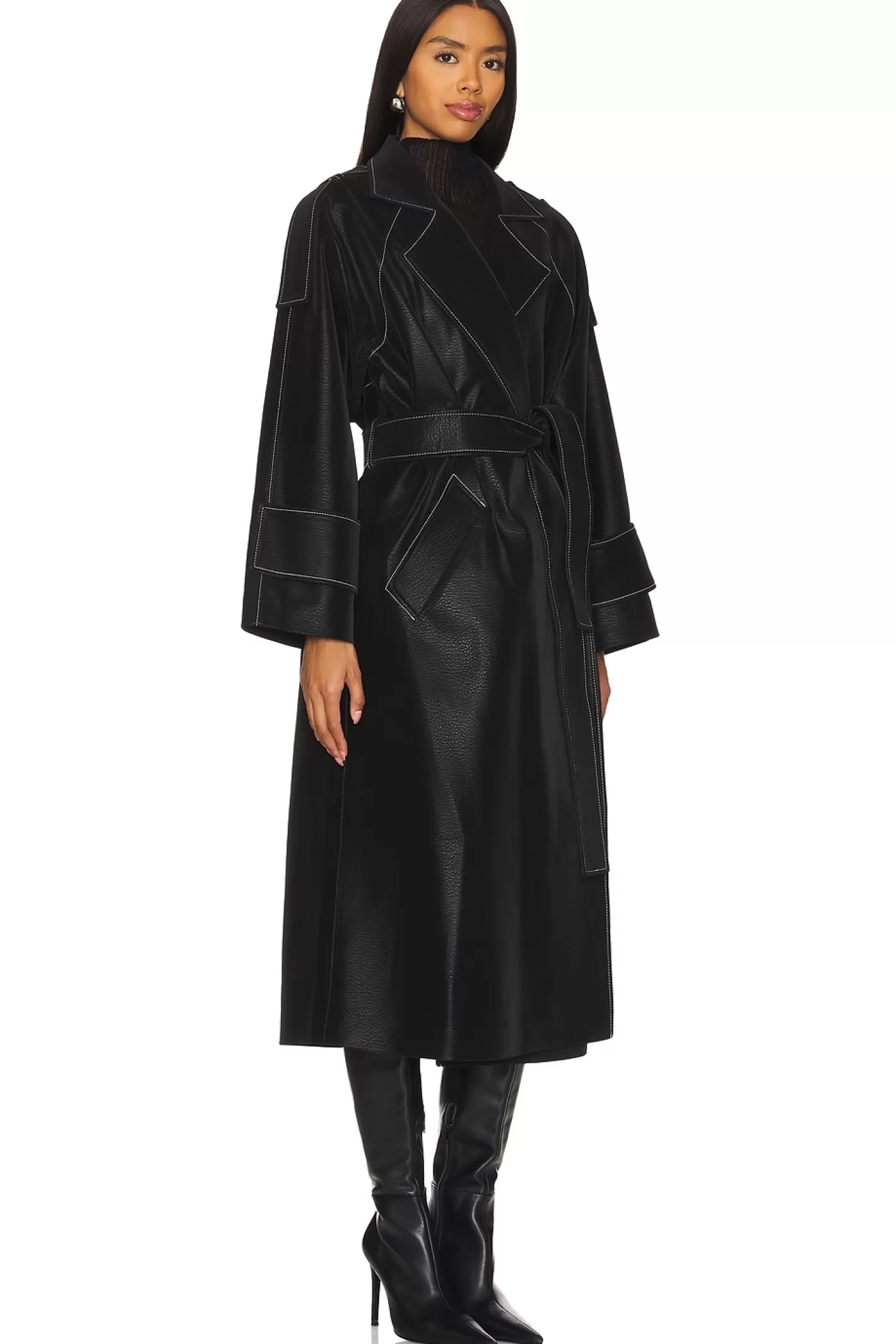 Faux Leather Stitch Trenchcoat>SELMACILEK Discount