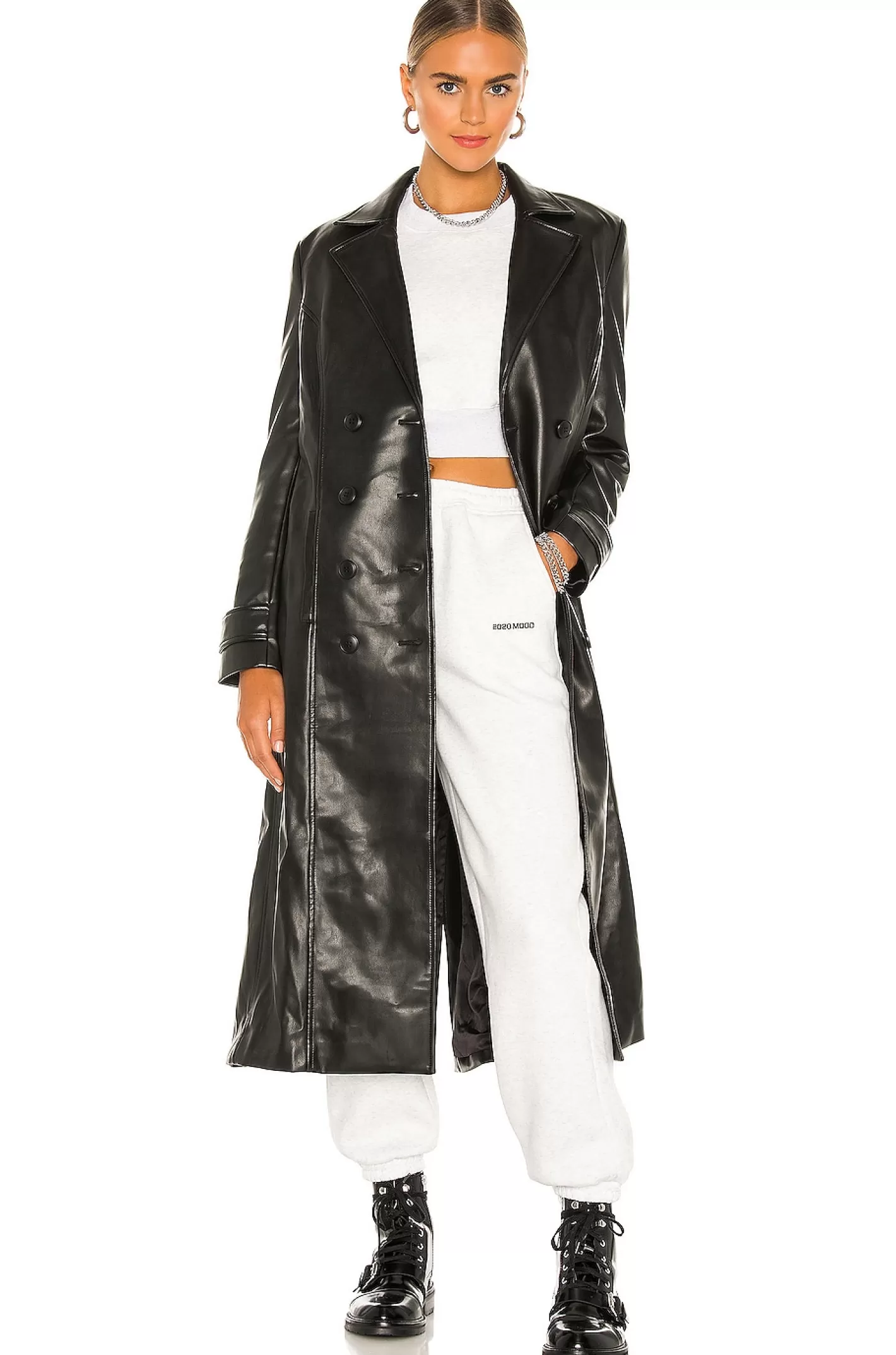 Faux Leather Trench Coat>Bardot Shop